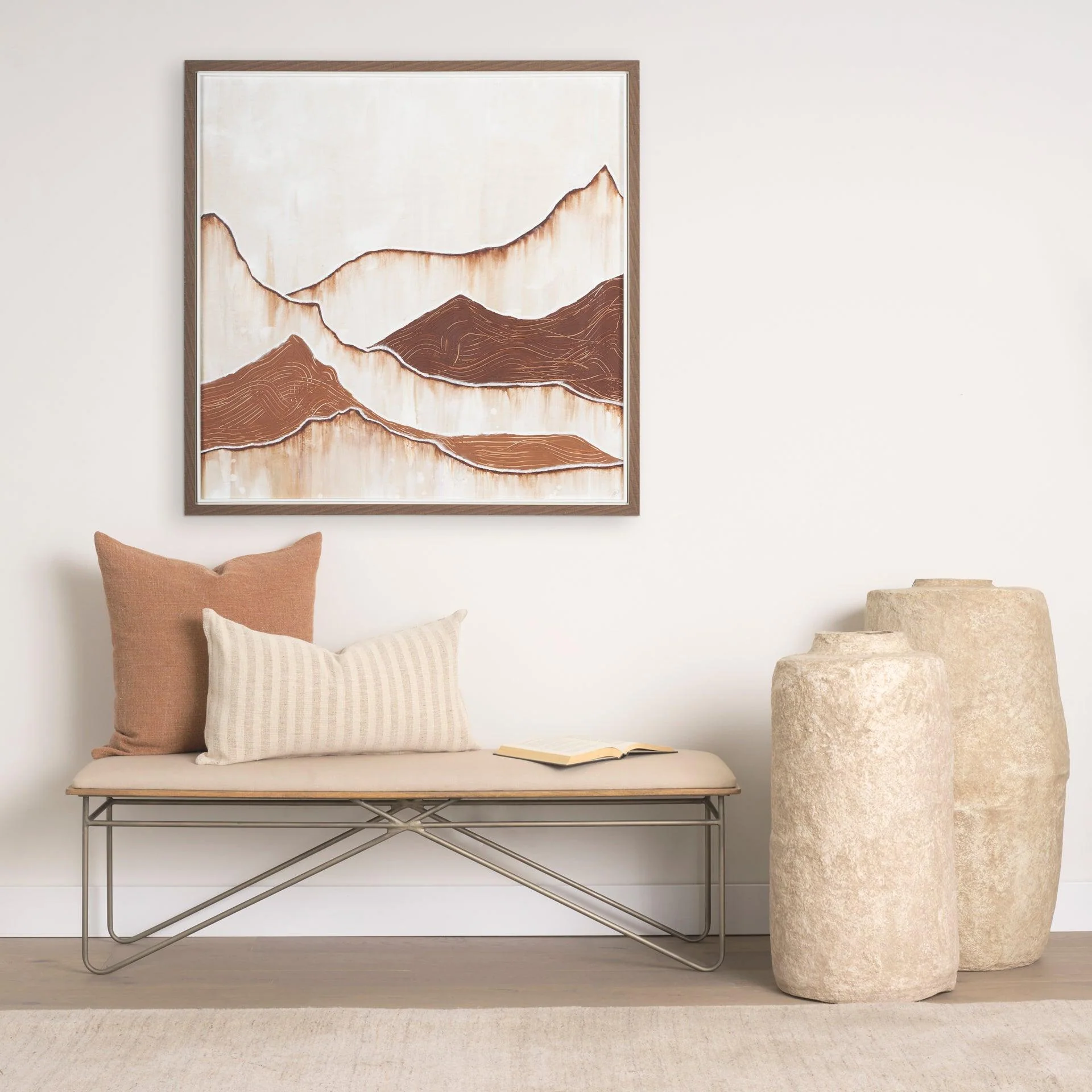 Rama Small Beige Paper Mache Floor Vase - Frankwebs