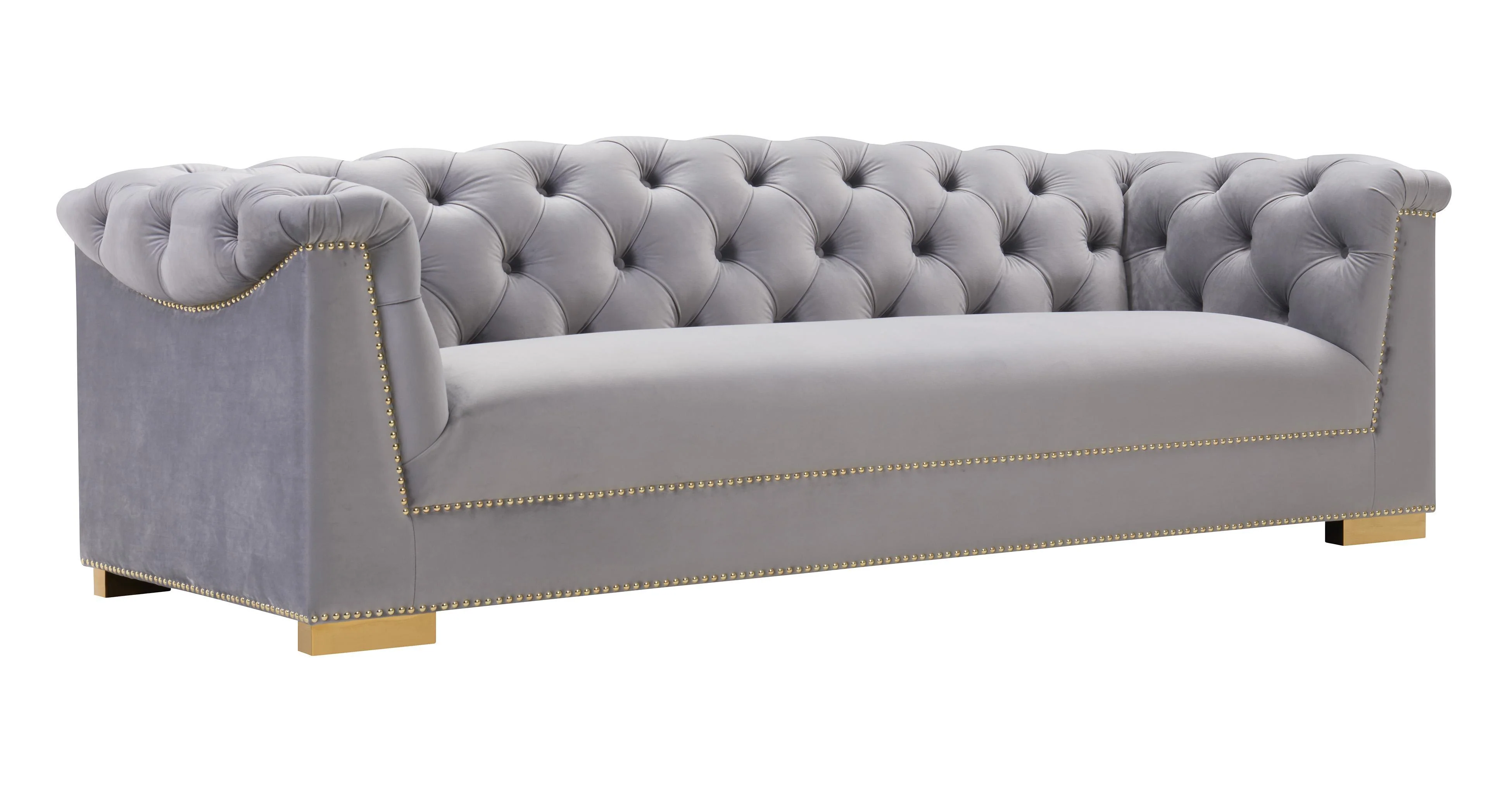 Farah Grey Velvet Sofa - Frankwebs