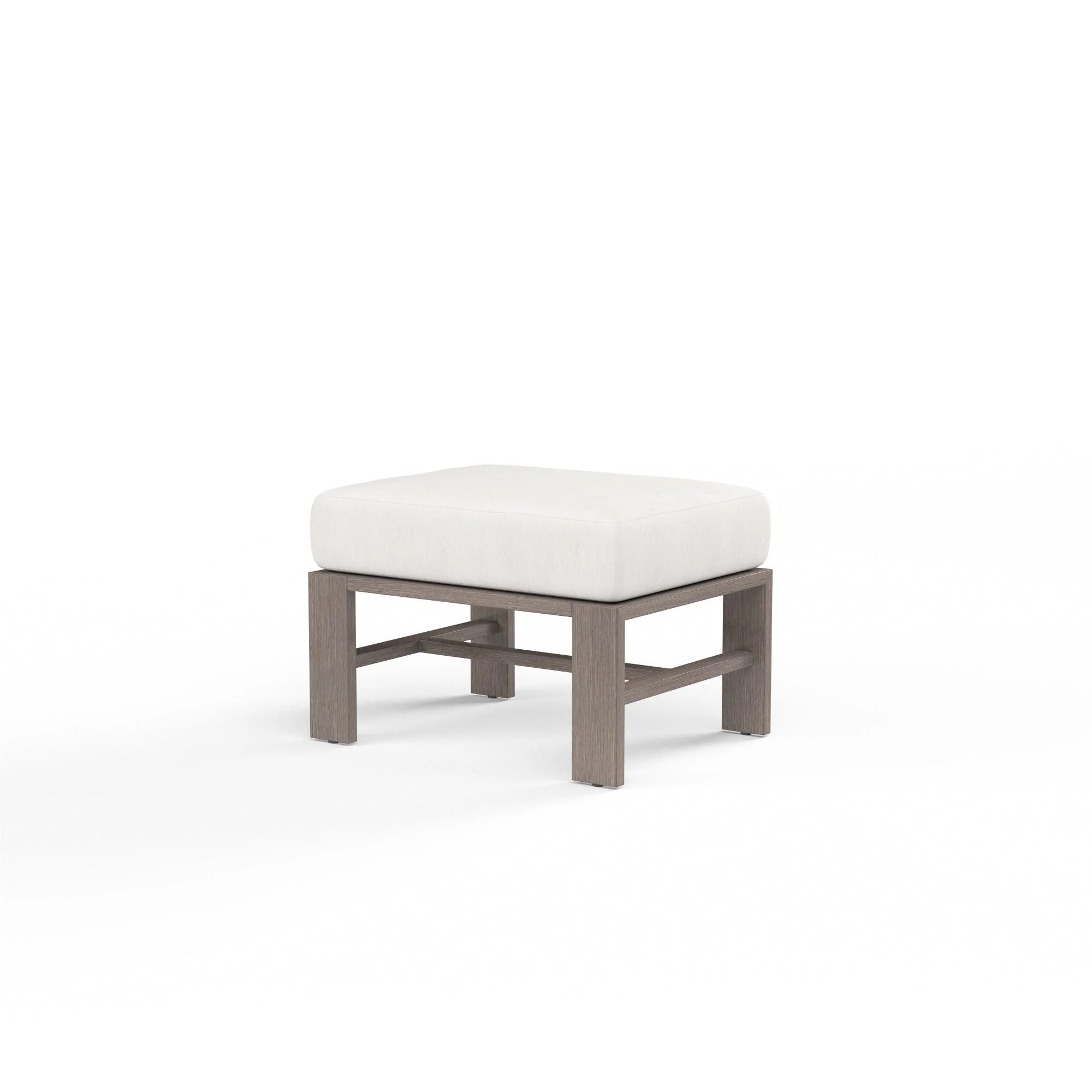 Laguna Ottoman in Canvas Flax, No Welt - Frankwebs