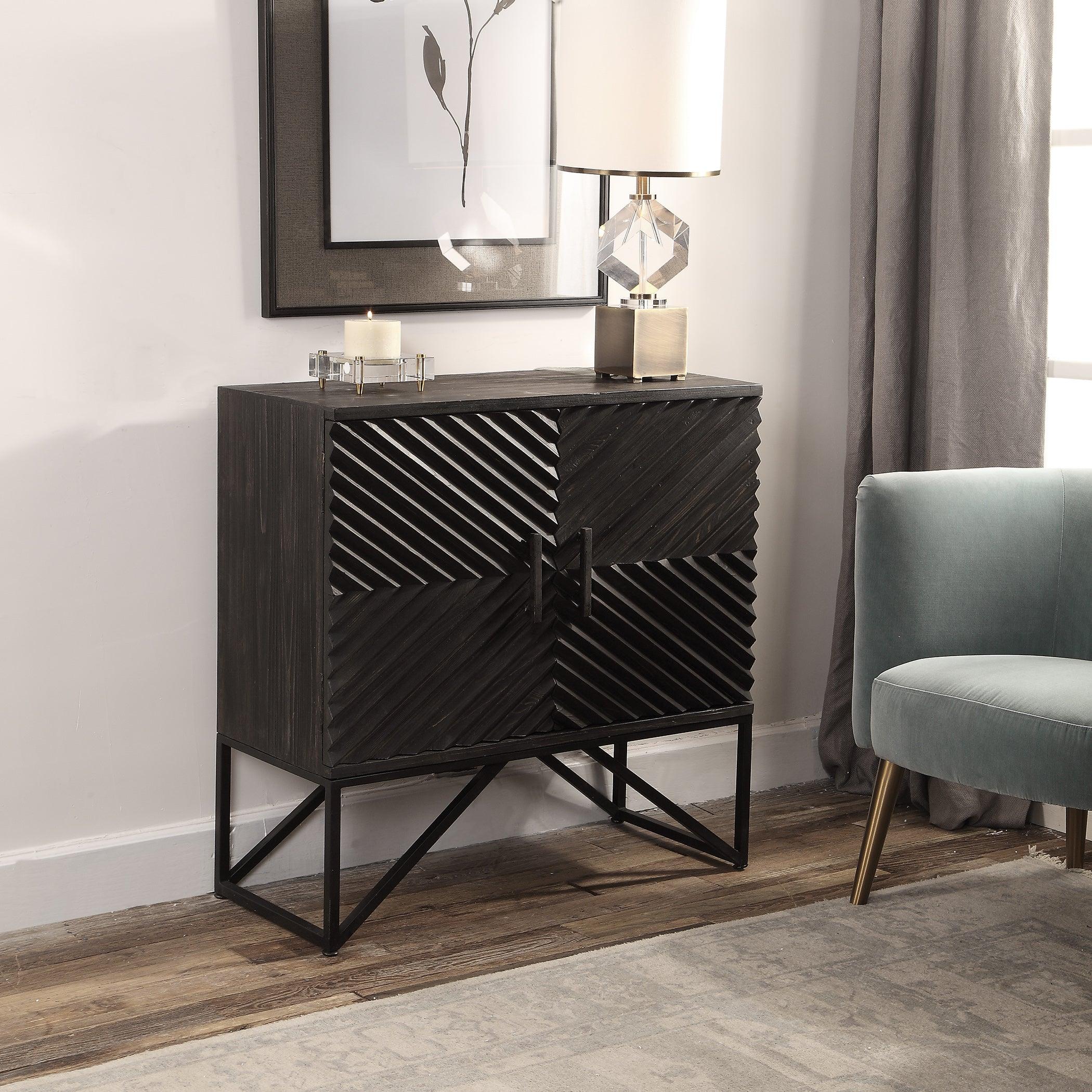Zadie Ebony Accent Cabinet - Frankwebs