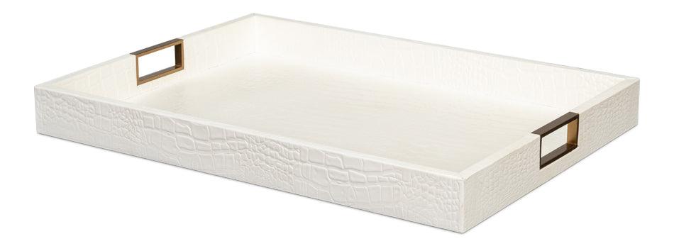 Norton Leather Tray Croco Leather - Pearl - Frankwebs