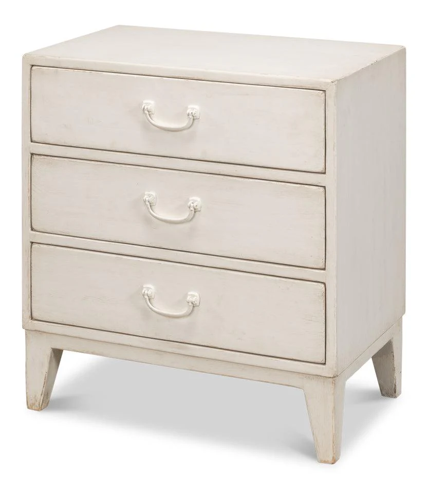 Willow 3 Drawer Commode - Antique White - Frankwebs