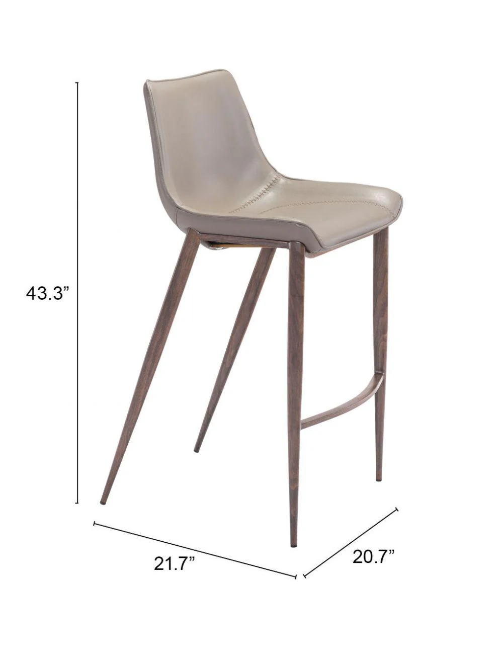 Magnus Bar Chair (Set of 2) Gray & Walnut - Frankwebs