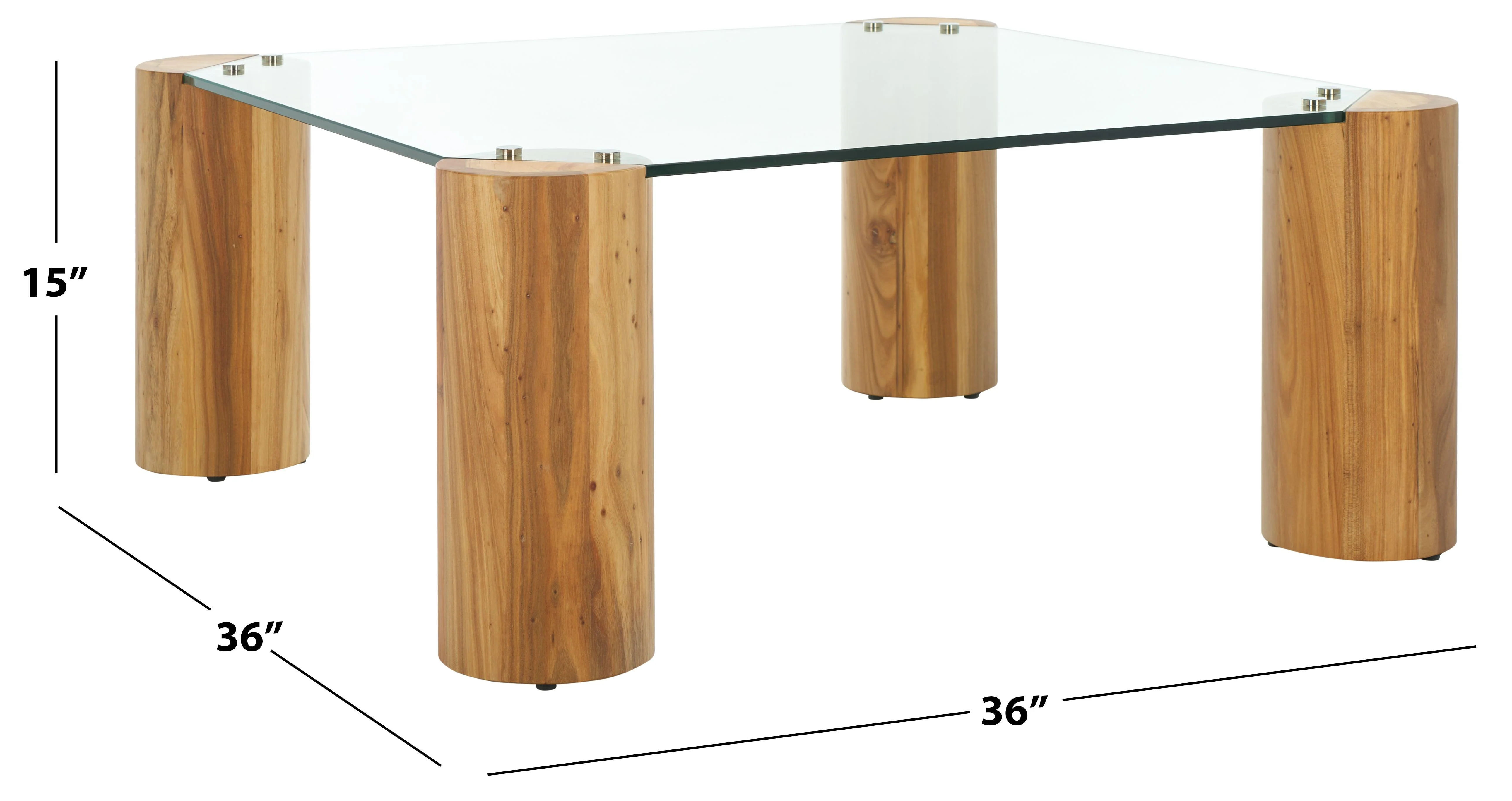 ROBBIE SQUARE GLASS TOP COFFEE TABLE - Frankwebs