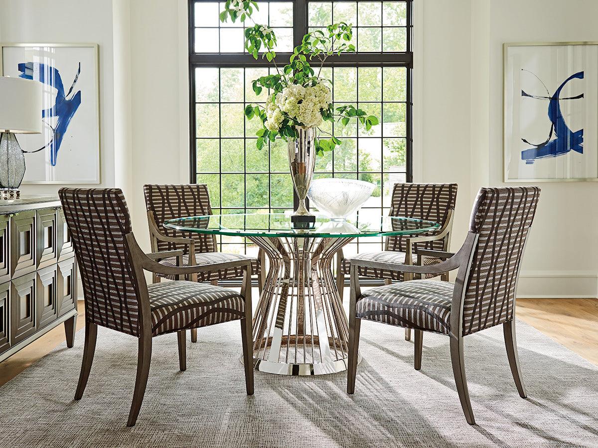 Ariana Riviera Stainless Dining Table With 60 Inch Glass Top - Frankwebs