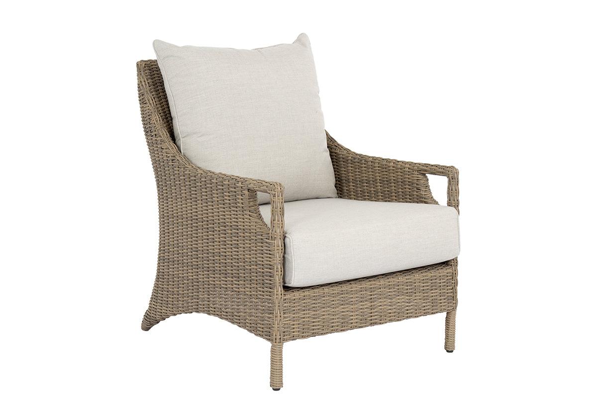 Ibiza Club Chair in Cast Silver, No Welt - Frankwebs