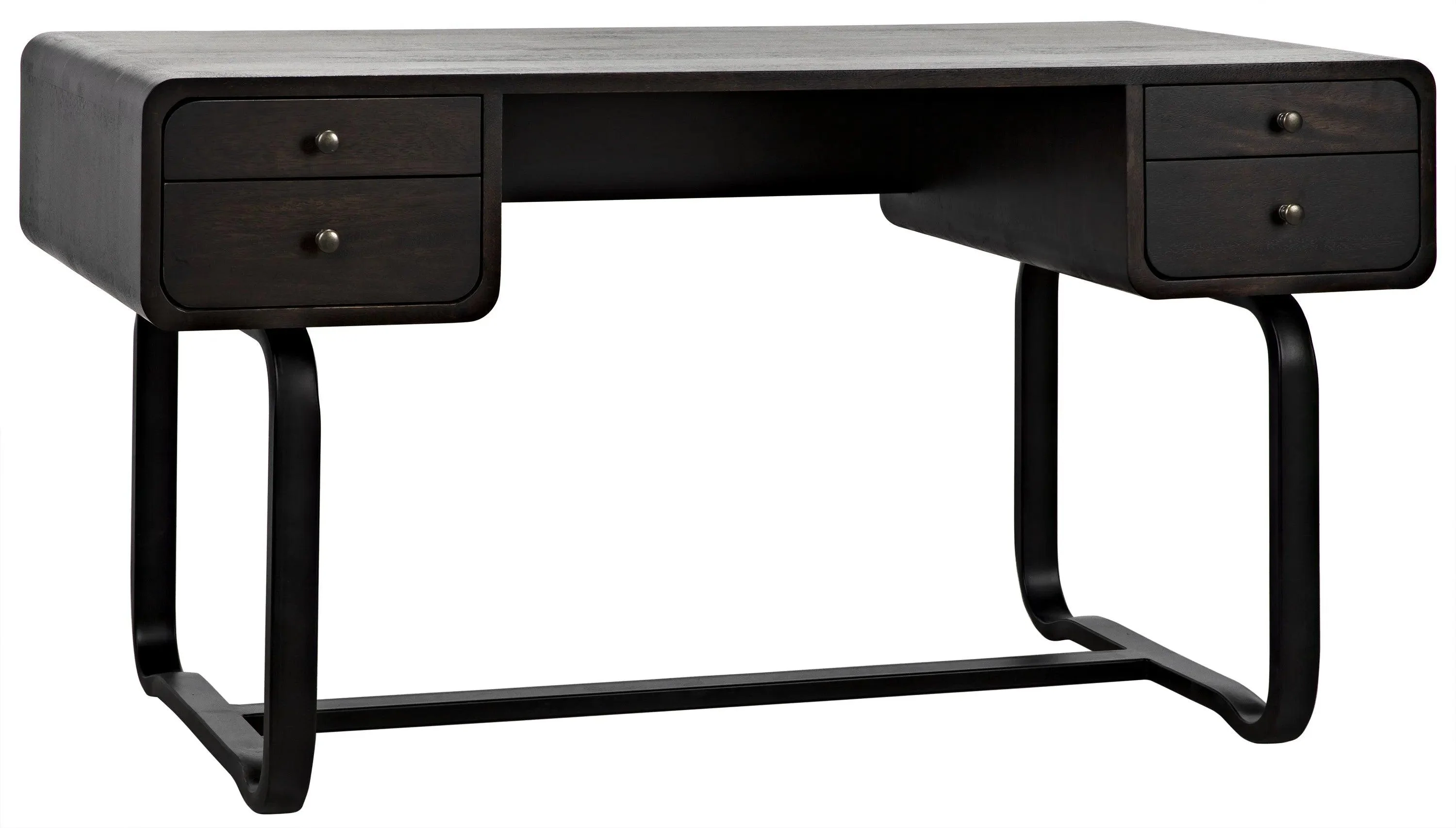 Voltes Desk, Ebony Walnut with Black Steel - Frankwebs