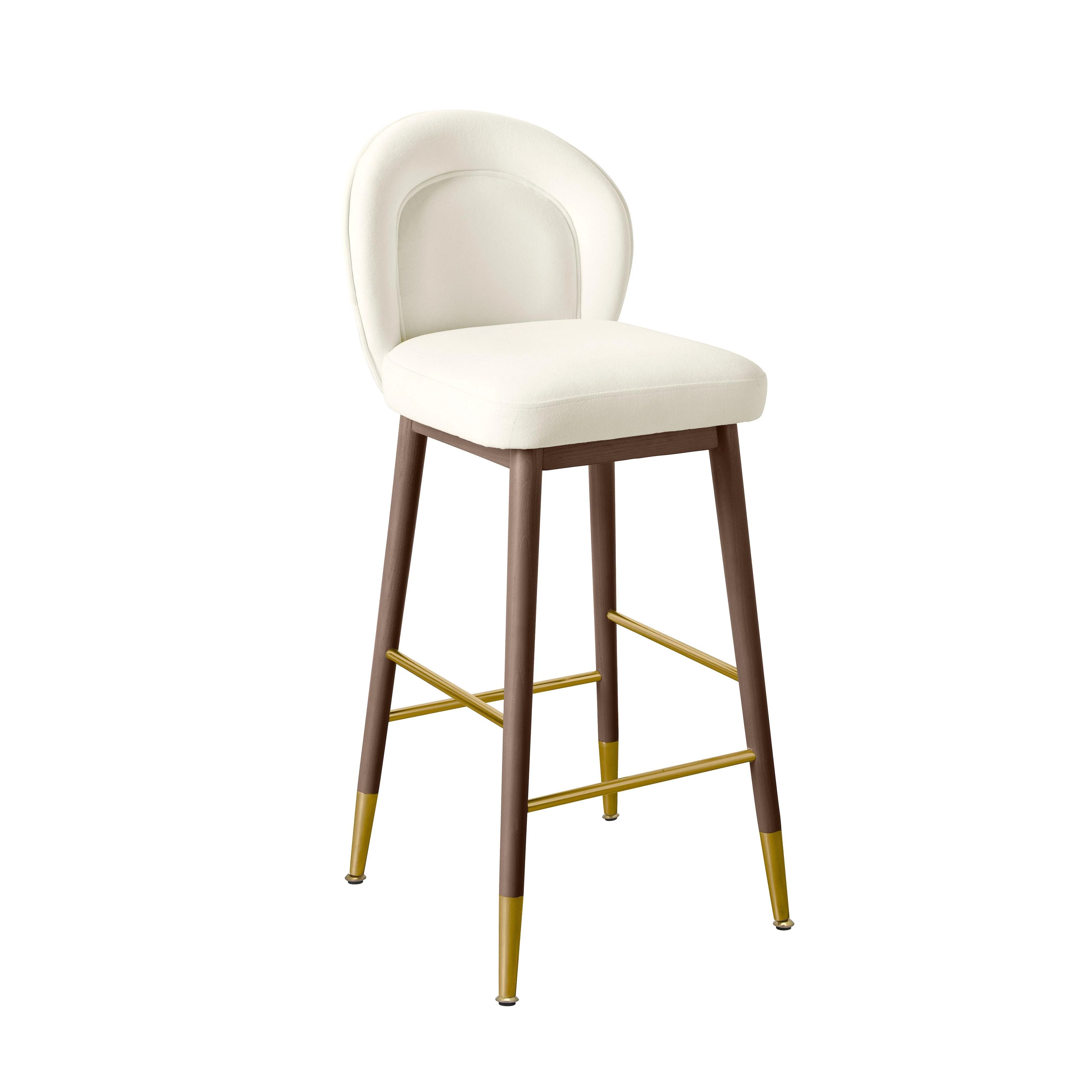 Hailey Cream Velvet Barstool - Frankwebs