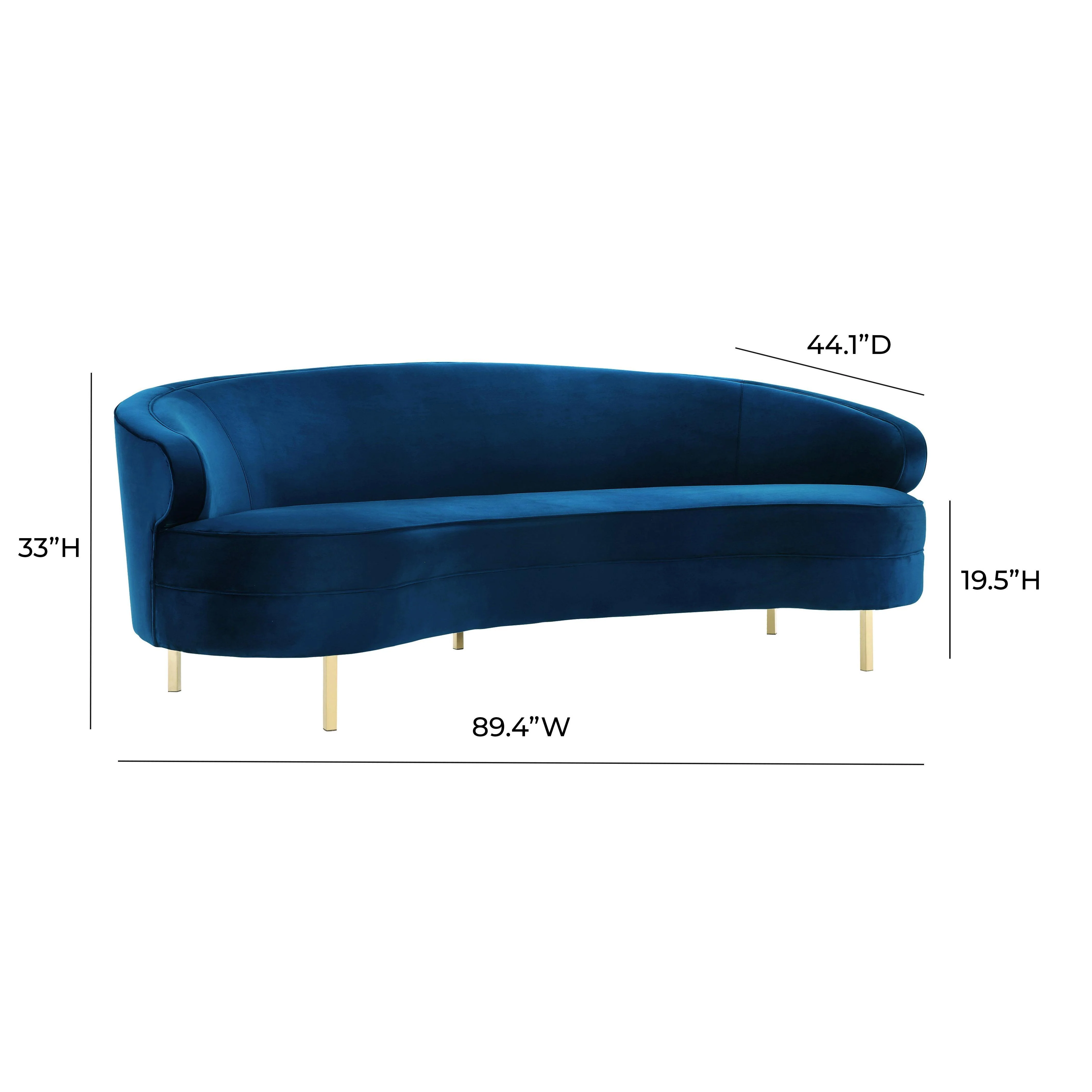 Baila Navy Velvet Sofa - Frankwebs