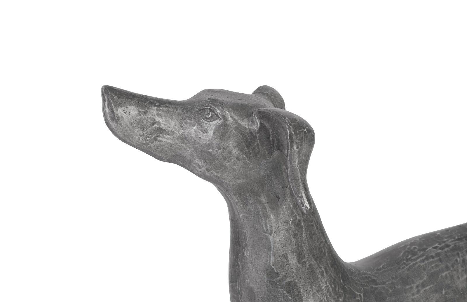 Prancing Dog Sculpture, Black/Silver, Aluminum - Frankwebs