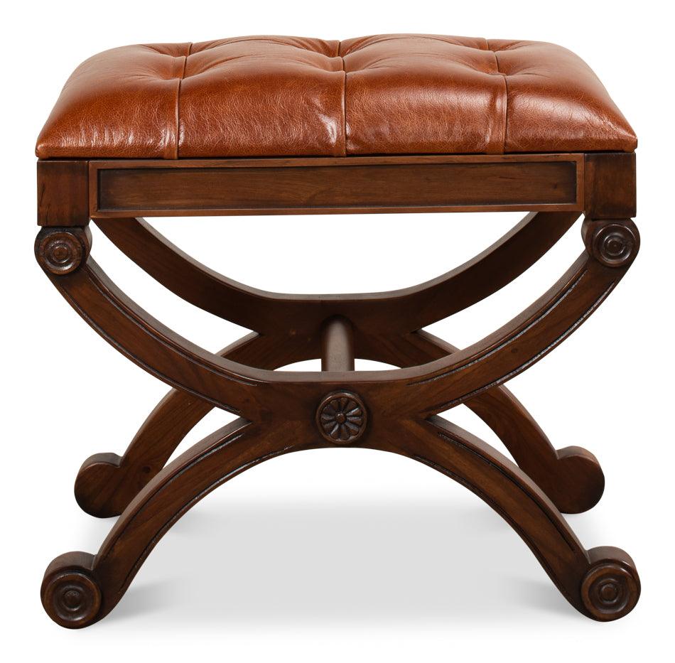 Empire Stool W/Leather - Frankwebs