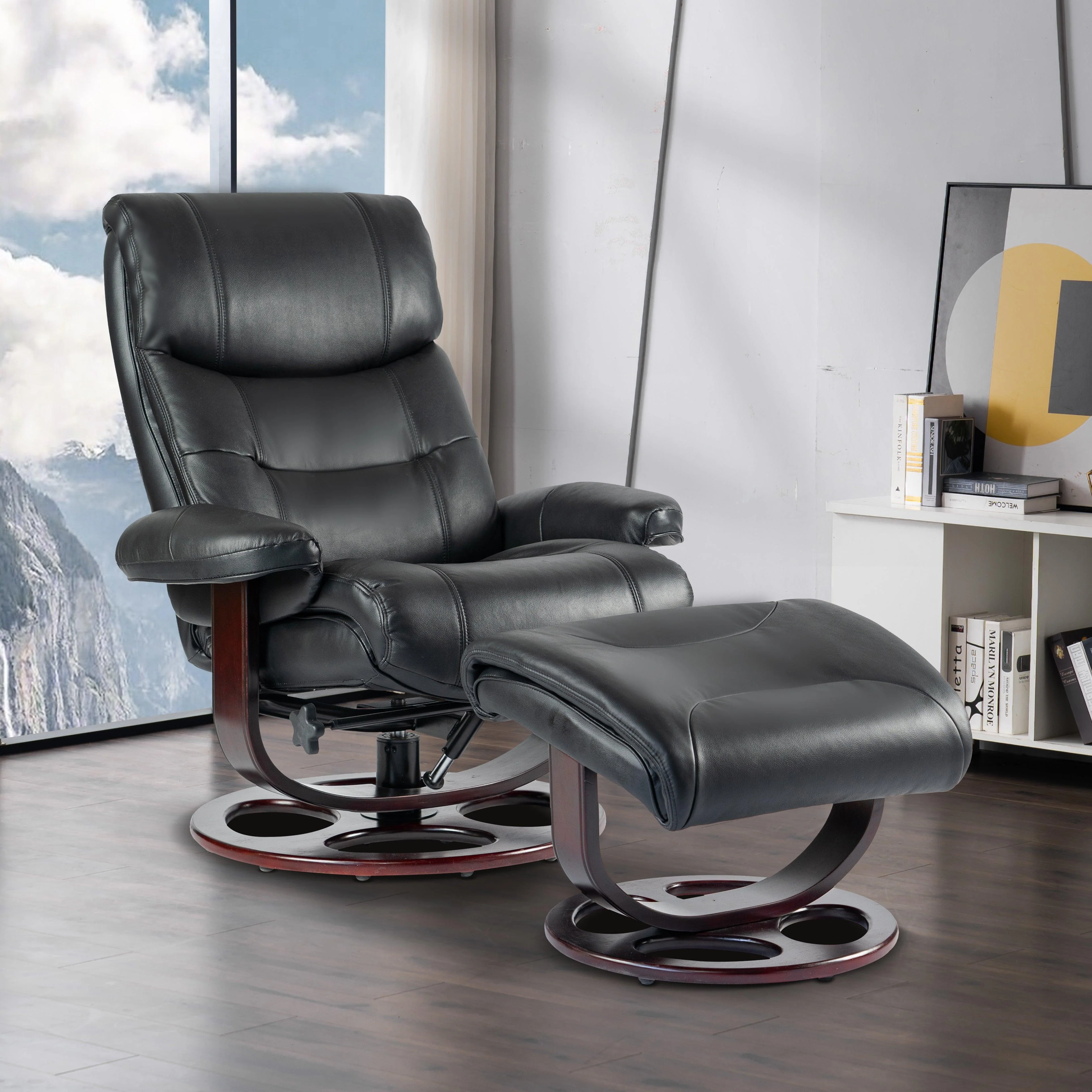 Dawson Swivel Pedestal Recliner w/Ottoman - Frankwebs