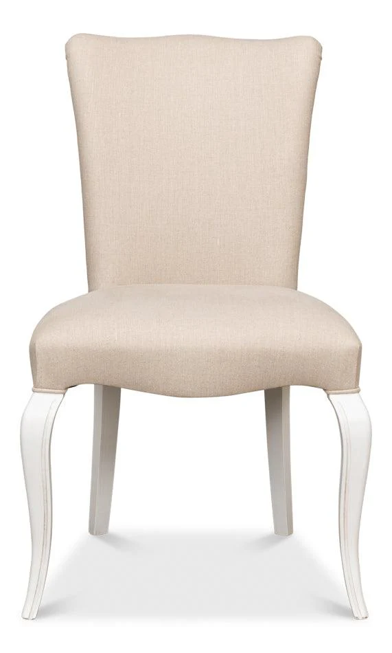 Sidechair - Cortina White W/ Linen Flax - Frankwebs