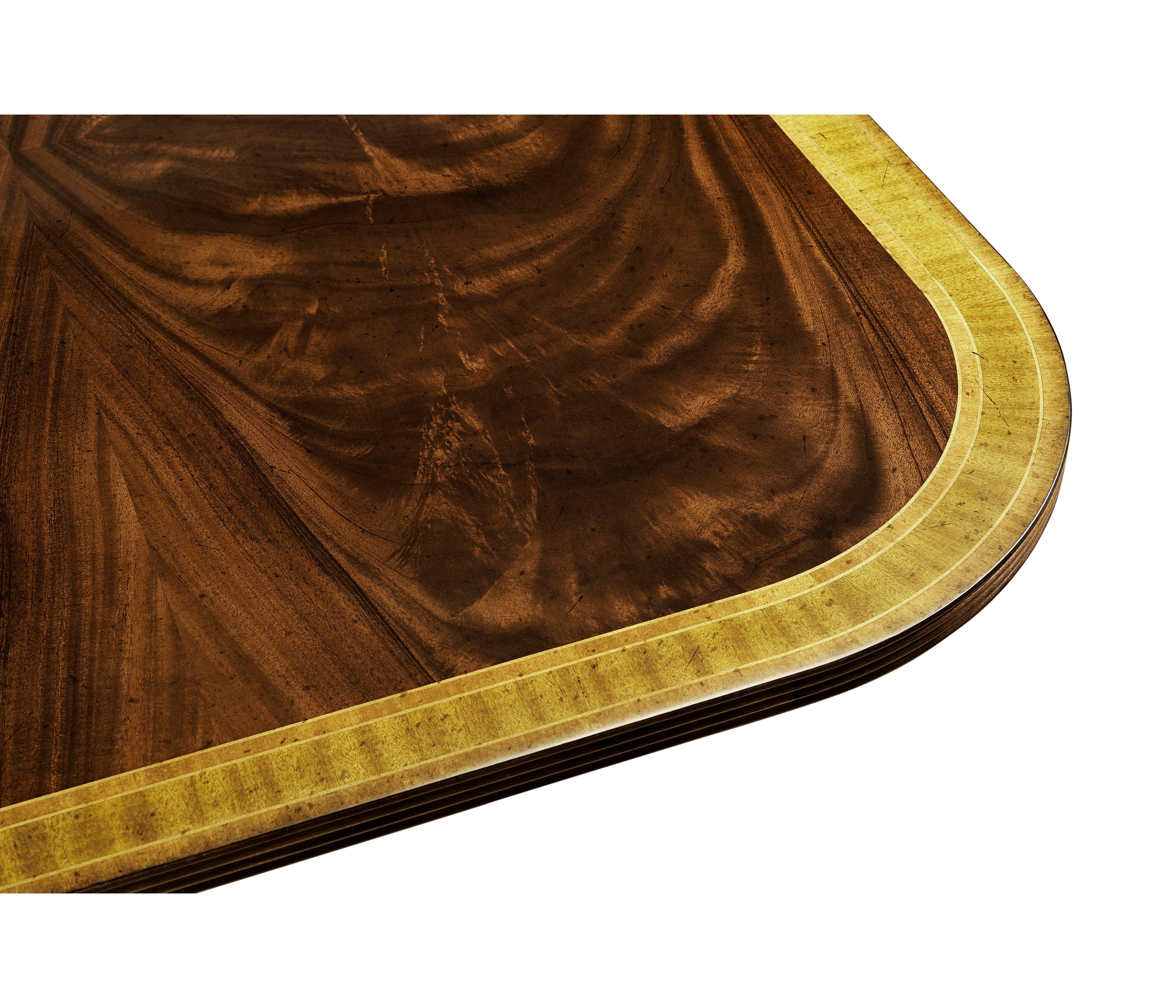 Buckingham Regency Crotch Mahogany Extending Dining Table - Frankwebs