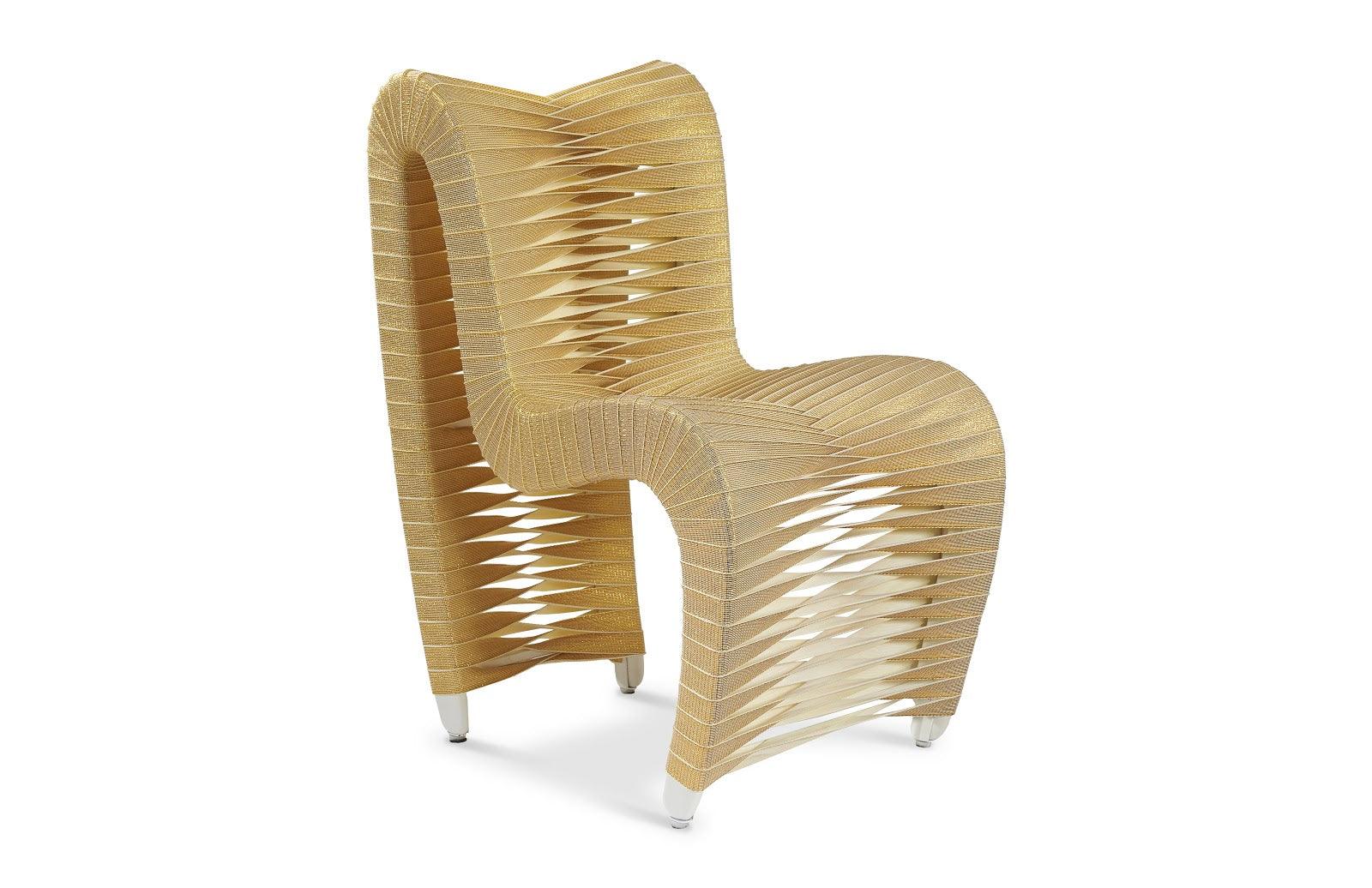 Seat Belt Dining Chair, Gold, Metallic - Frankwebs