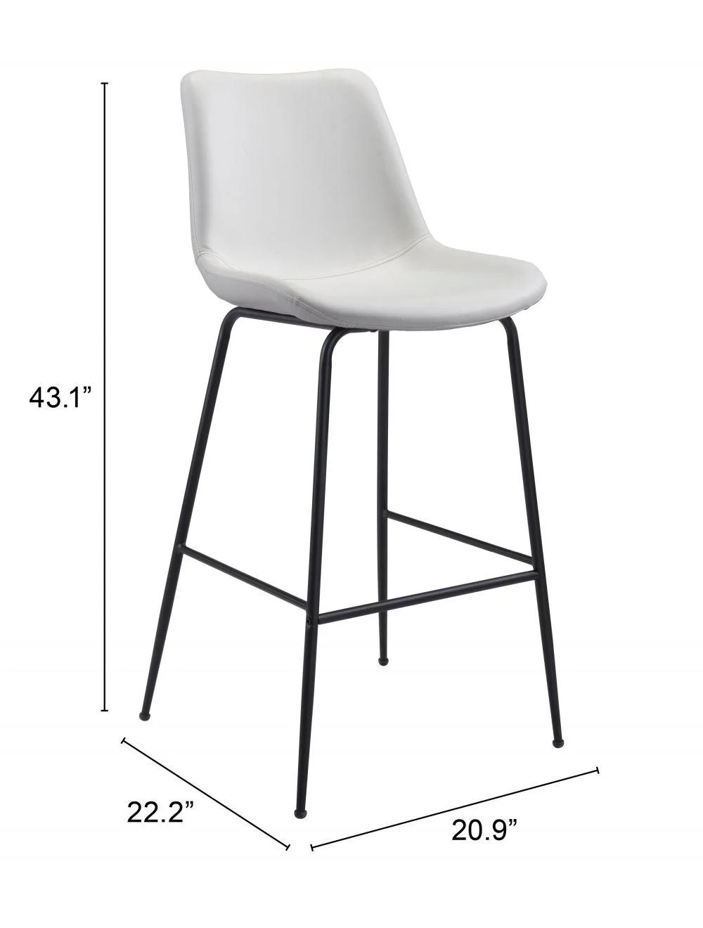 Byron Bar Chair White - Frankwebs