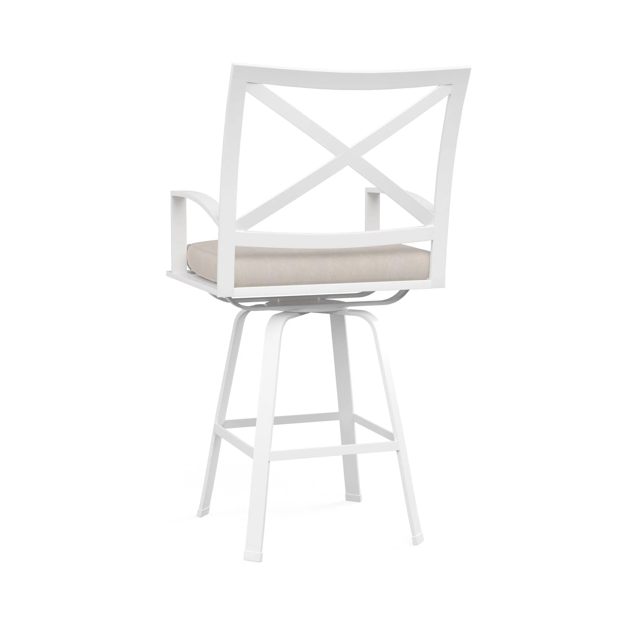 Bristol Swivel Counter Stool in Canvas Flax w/ Self Welt - Frankwebs