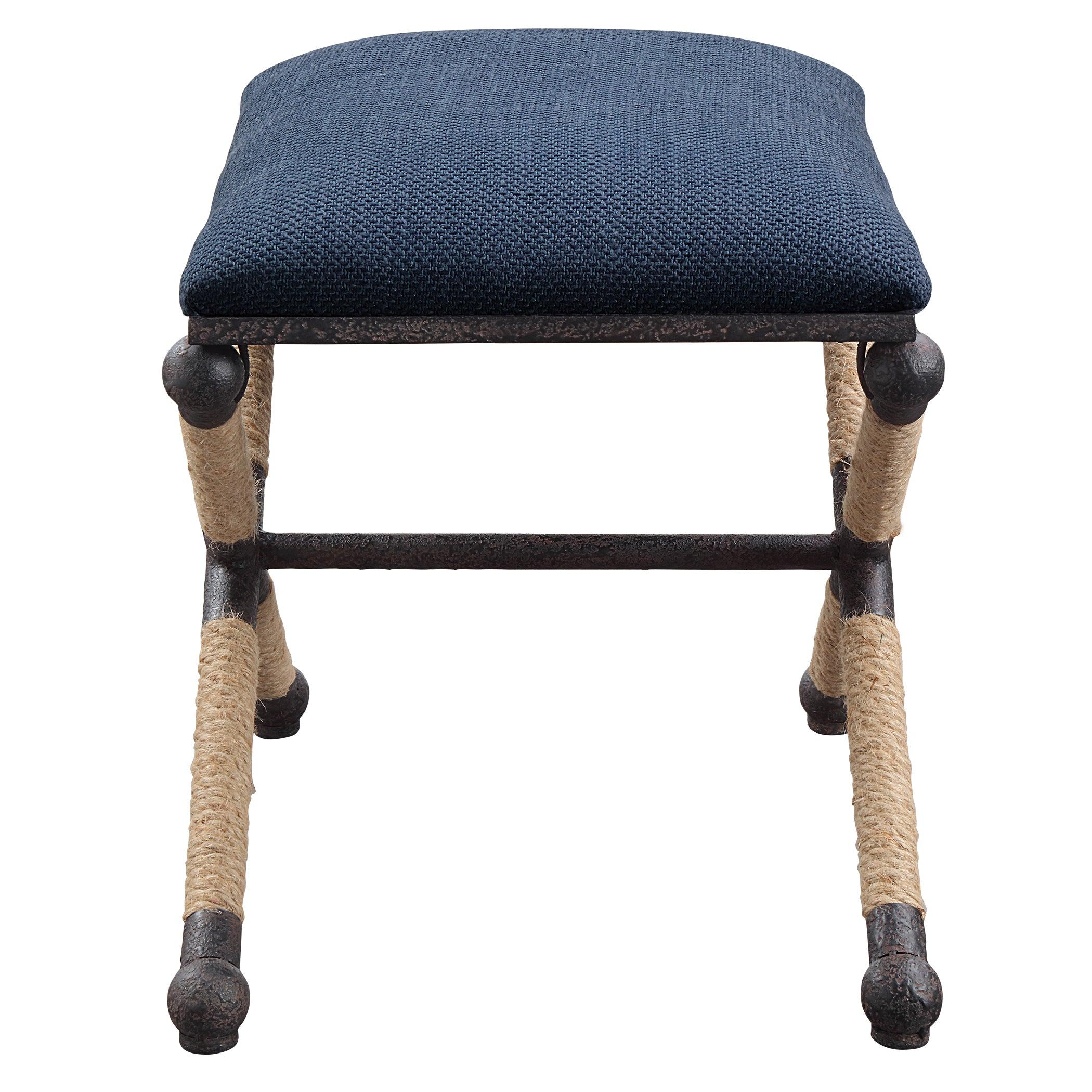 Firth Small Navy Fabric Bench - Frankwebs