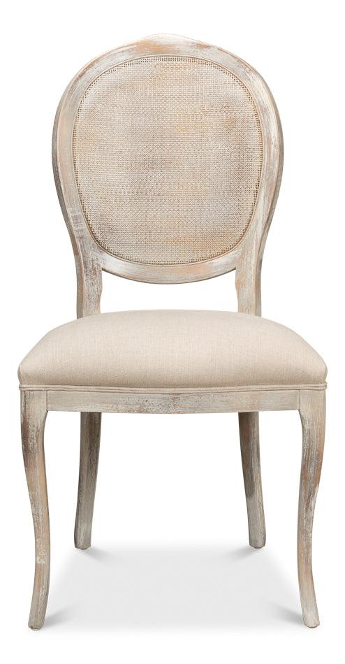 Oval Cane Back S/Chair - Grey Oak - Flax - Set of 2 - Frankwebs
