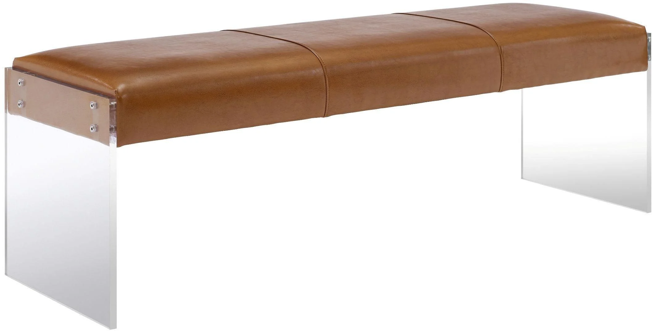 Envy Brown Leather/Acrylic Bench - Frankwebs