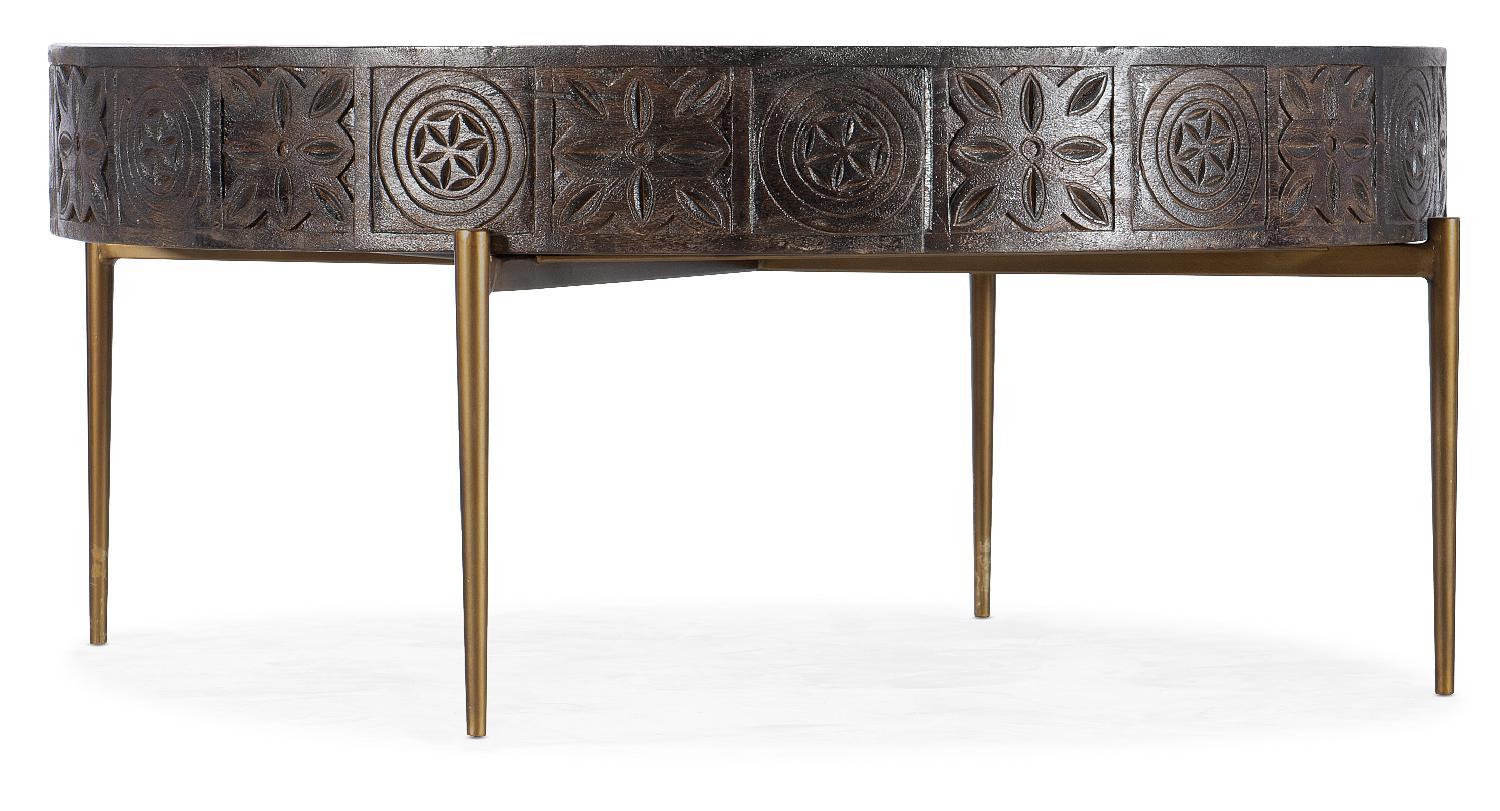 Commerce & Market Carved Round Cocktail Table - Frankwebs