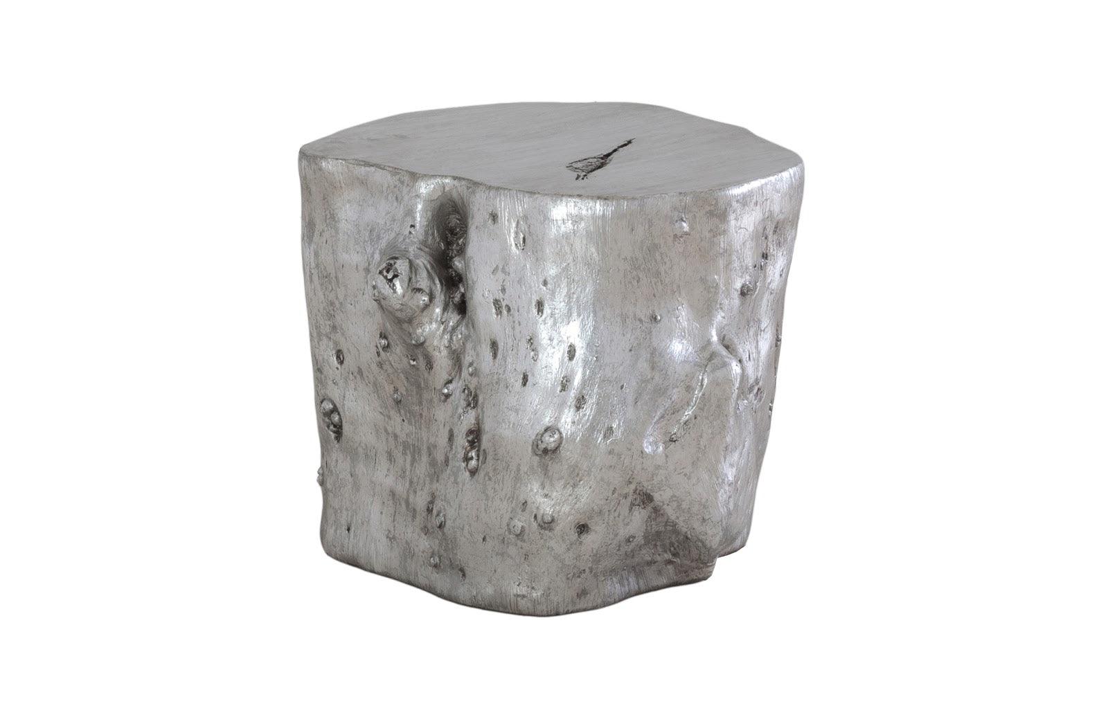 Log Stool, Silver Leaf, LG - Frankwebs