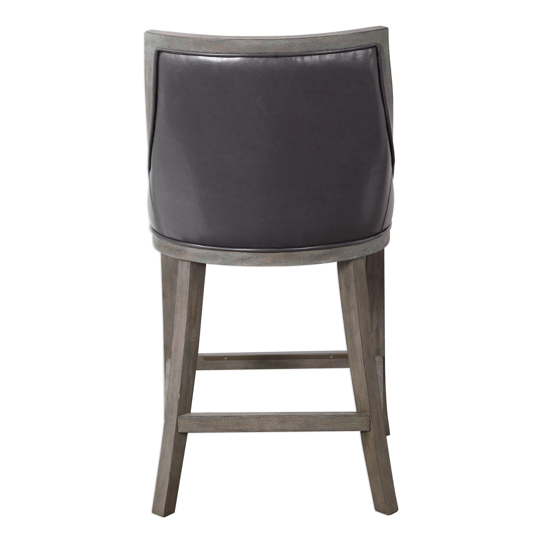 ELOWEN LEATHER COUNTER STOOL - Frankwebs