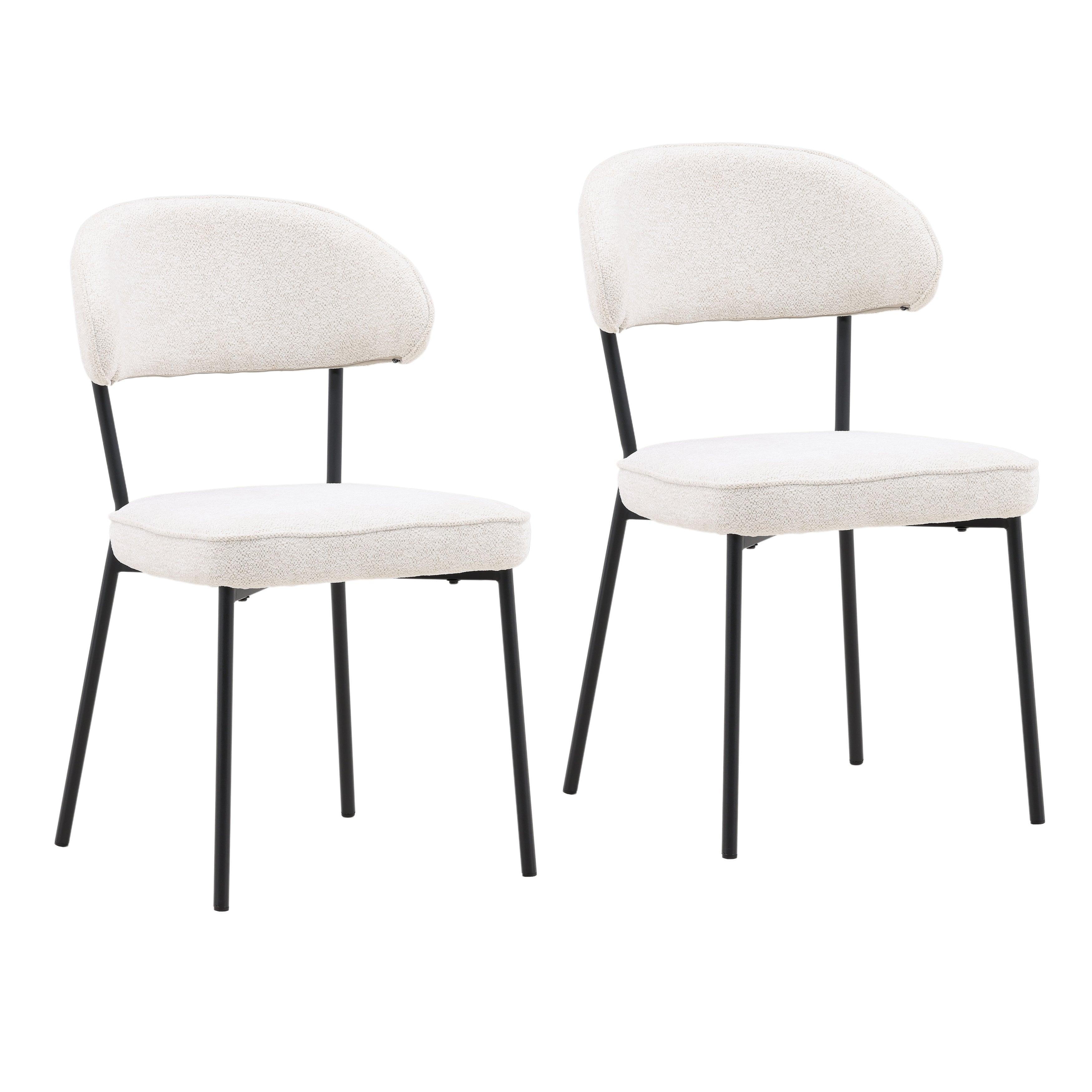 Mera Dining Chair Set of 2 Cream - Frankwebs