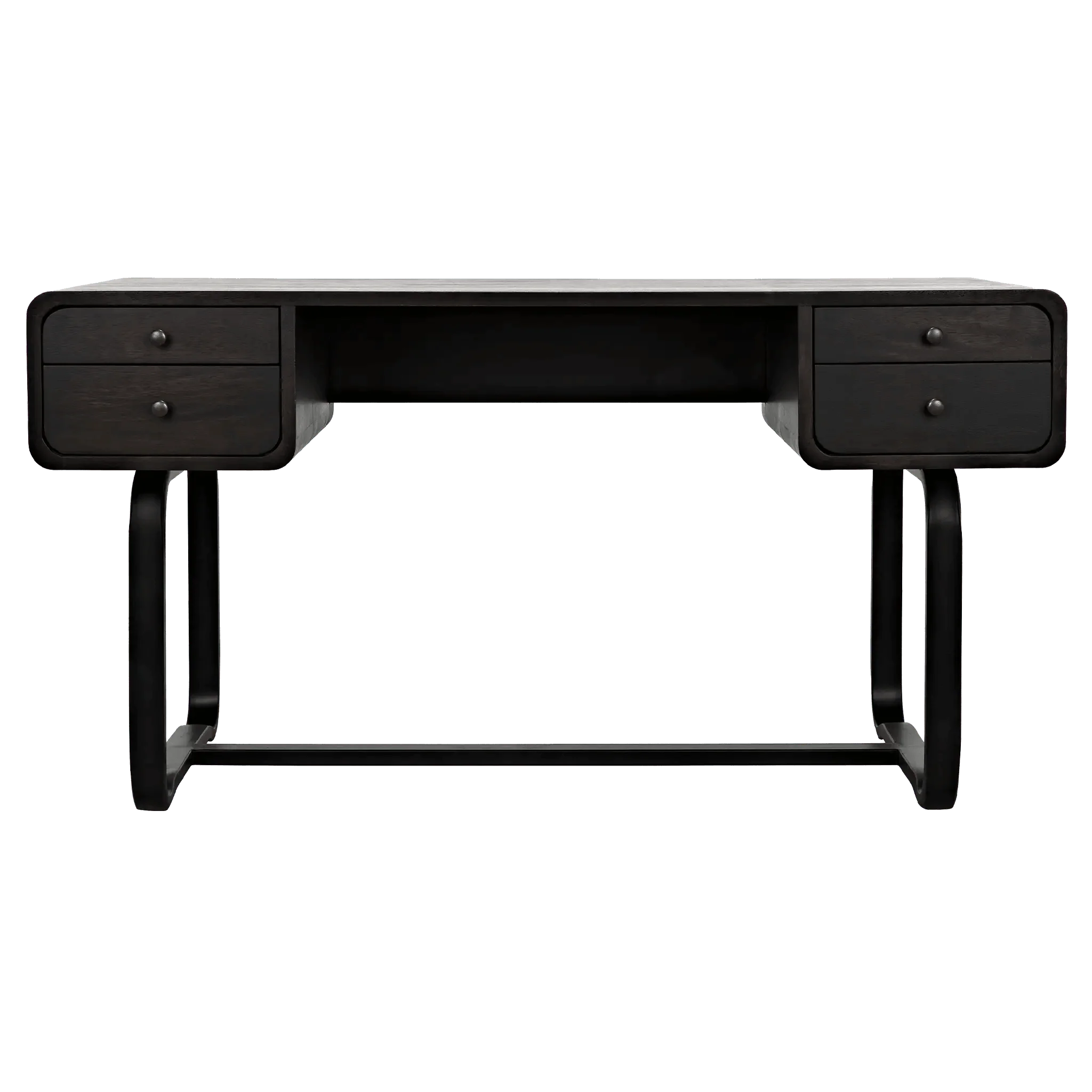 Voltes Desk, Ebony Walnut with Black Steel - Frankwebs