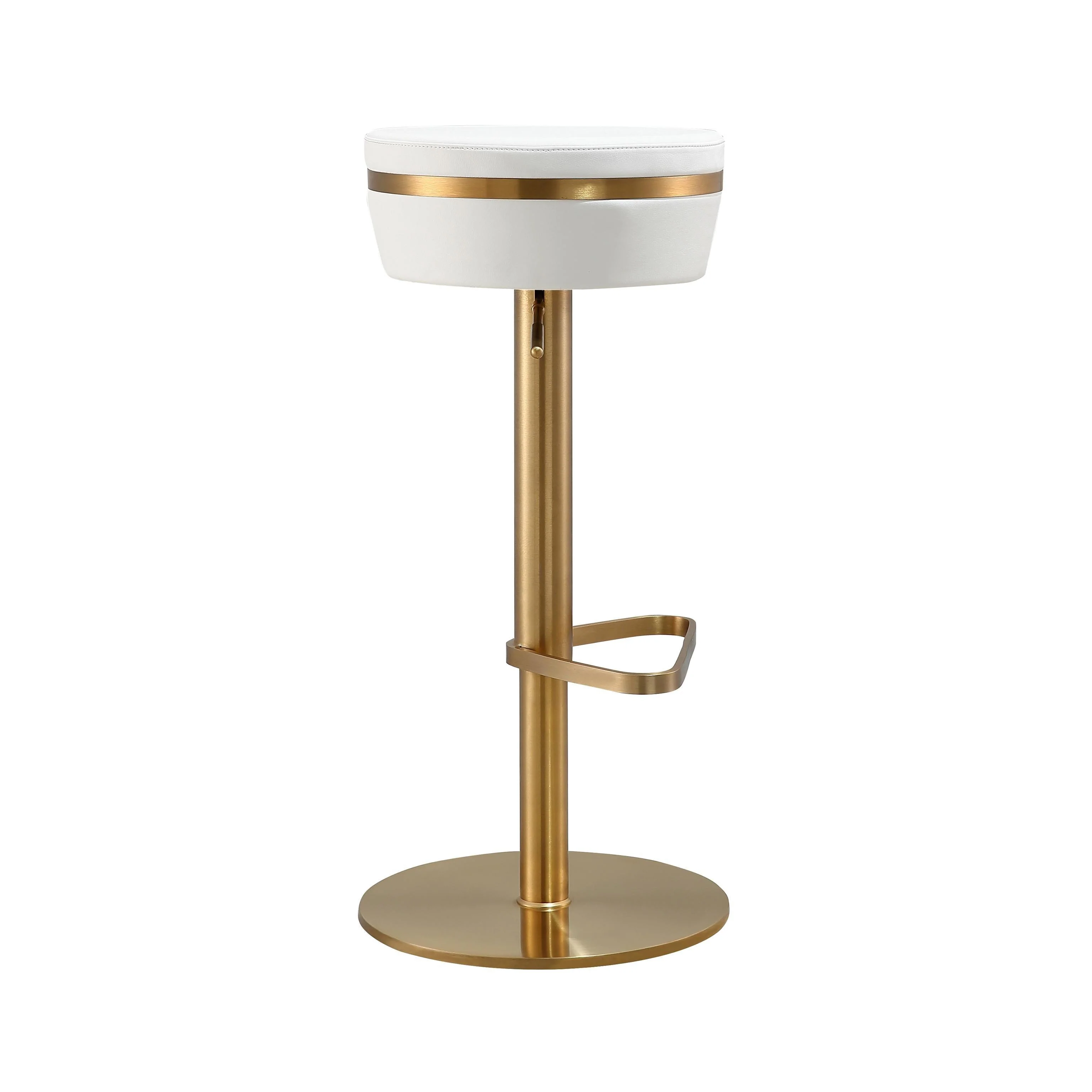 Astro White and Gold Adjustable Stool - Frankwebs