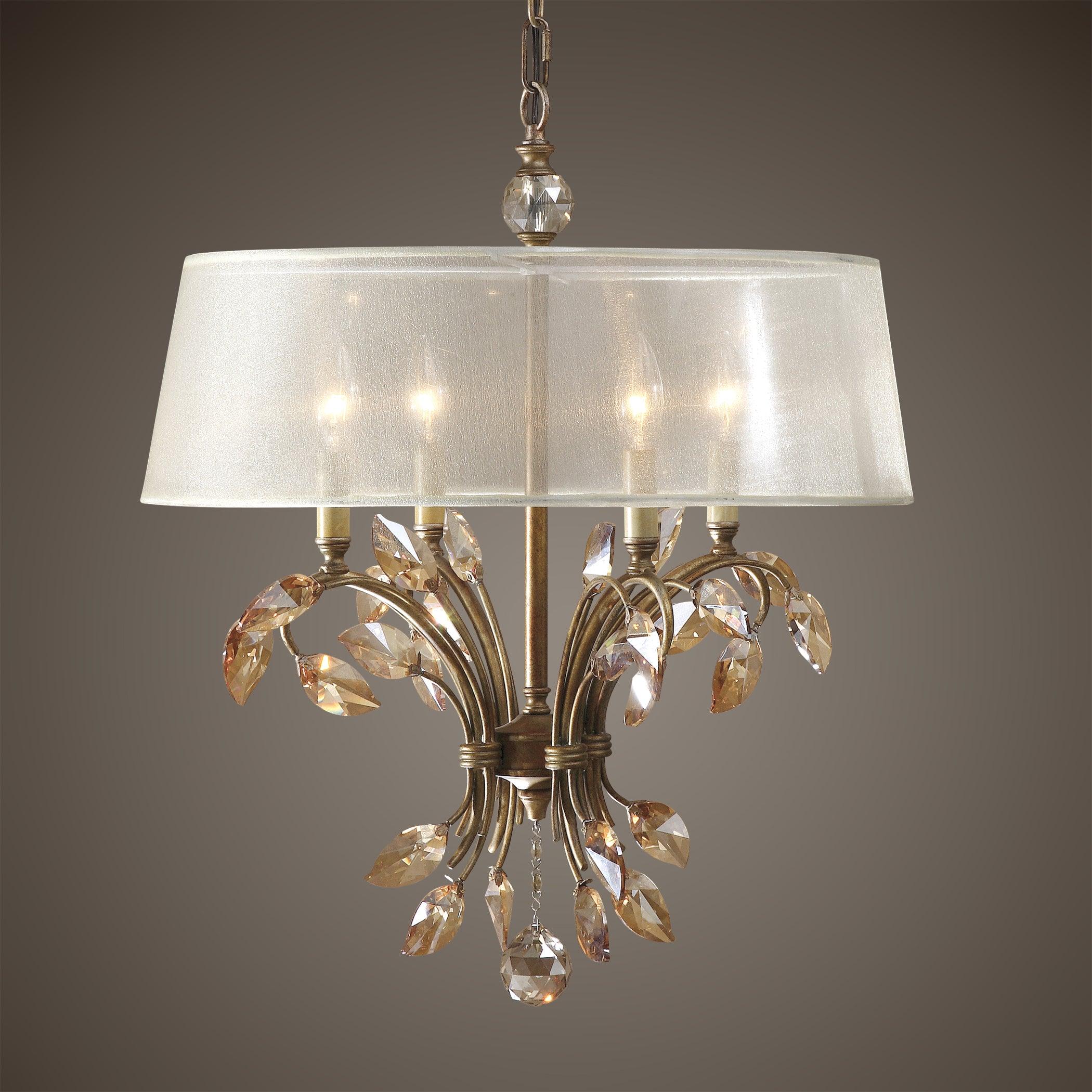 ALENYA 4 LIGHT GOLD METAL CHANDELIER - Frankwebs