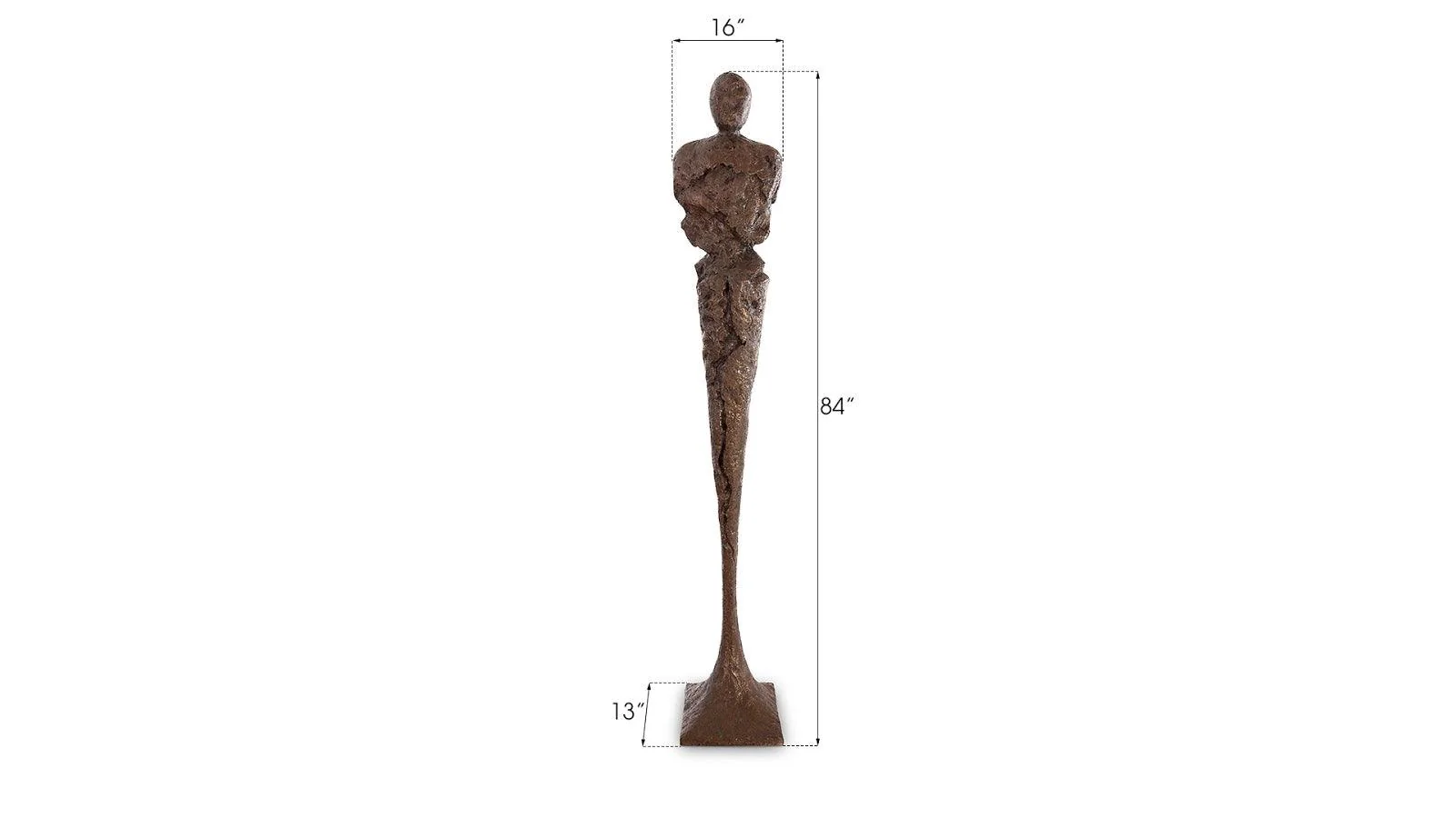 Tall Chiseled Male Sculpture, Resin, Bronze Finish - Frankwebs