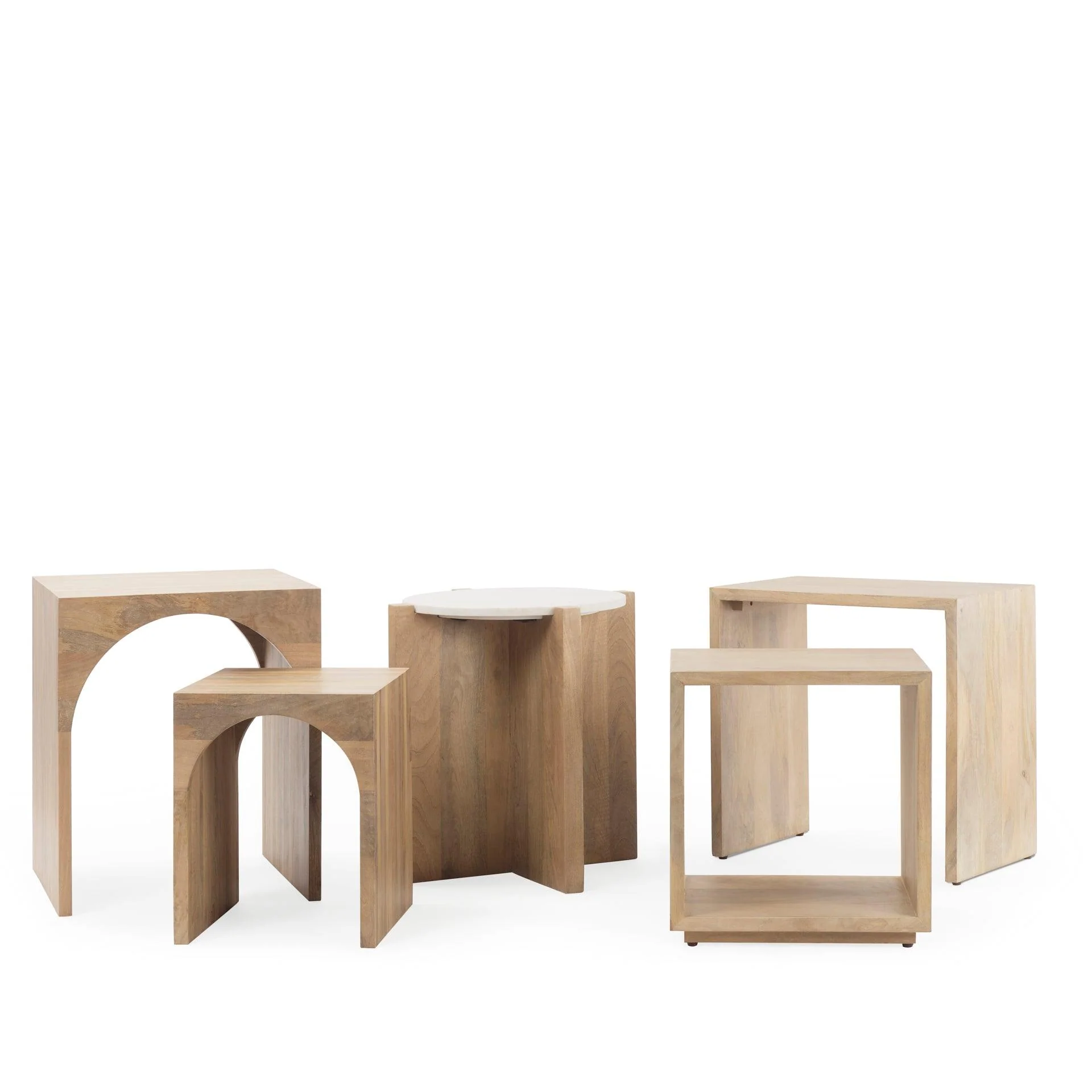 Chloe 20.0L x 20.0W x 24.0H Set of 2 Cottage Wood Nesting Accent Tables - Frankwebs