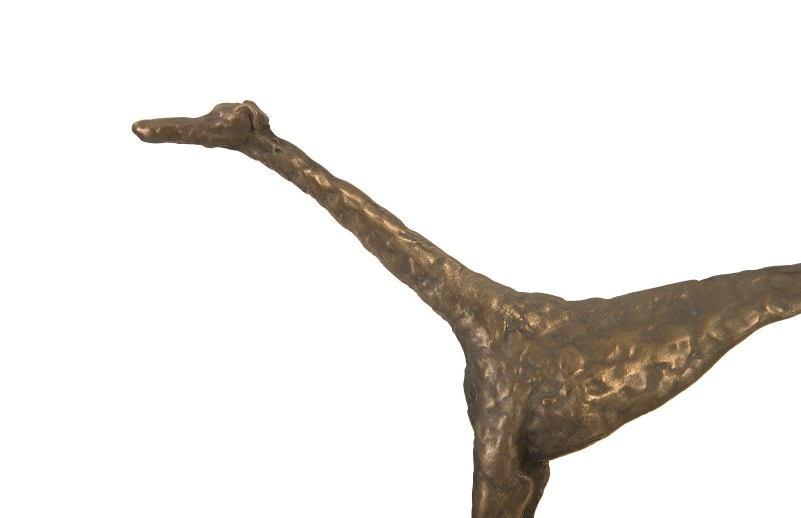 Greyhound on Black Metal Base, Resin, Bronze Finish - Frankwebs