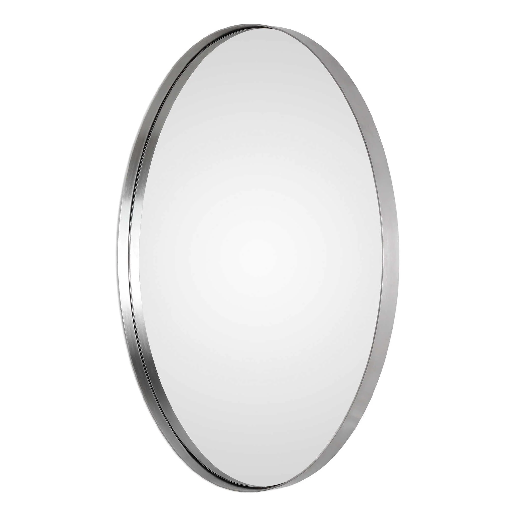 PURSLEY BRUSHED NICKEL OVAL MIRROR - Frankwebs
