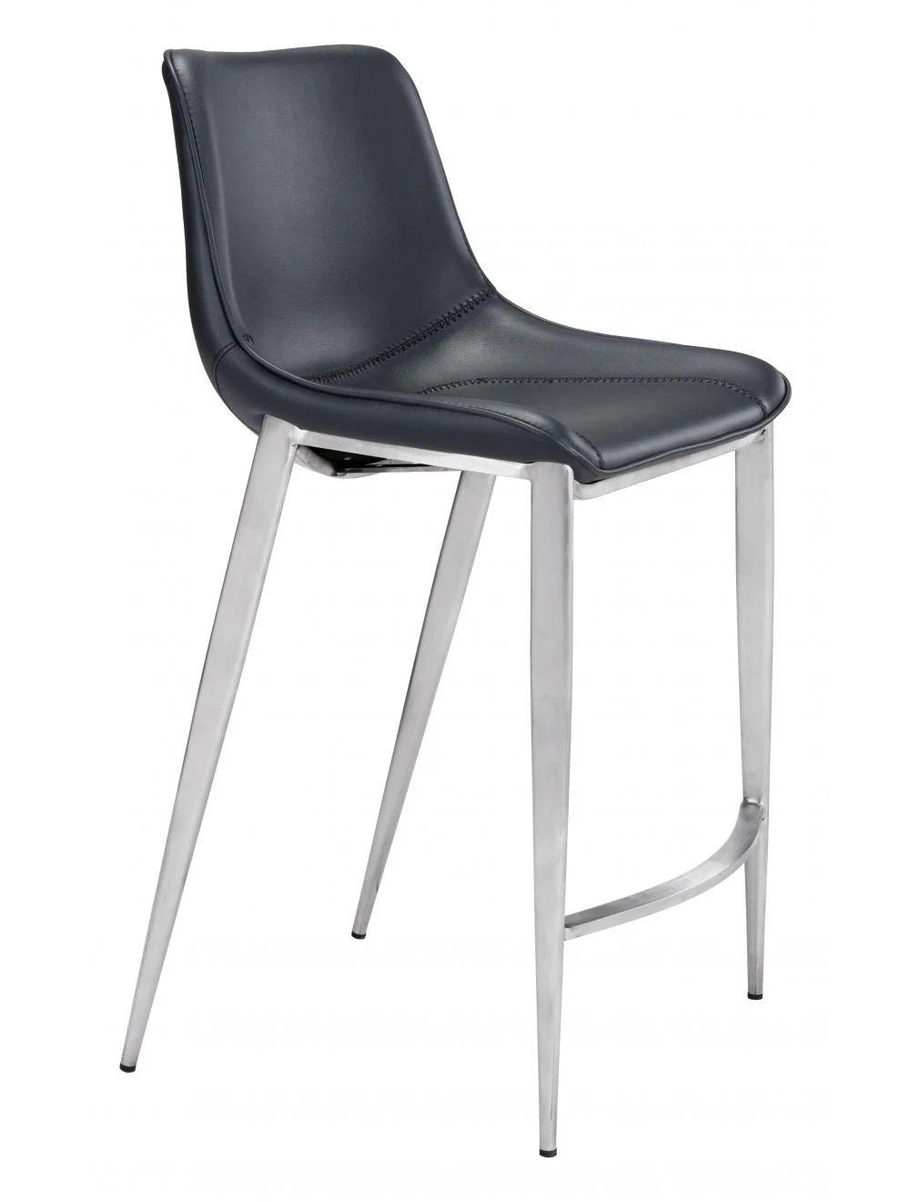 Magnus Counter Chair (Set of 2) Black & Silver - Frankwebs