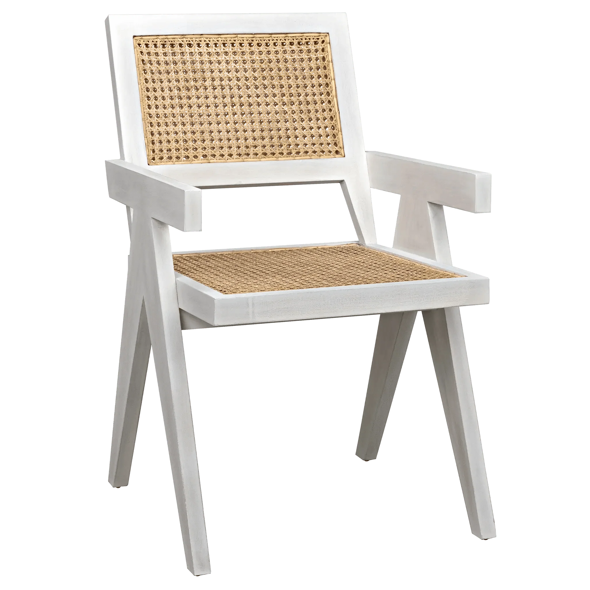 Jude Chair with Caning, White Wash - Frankwebs