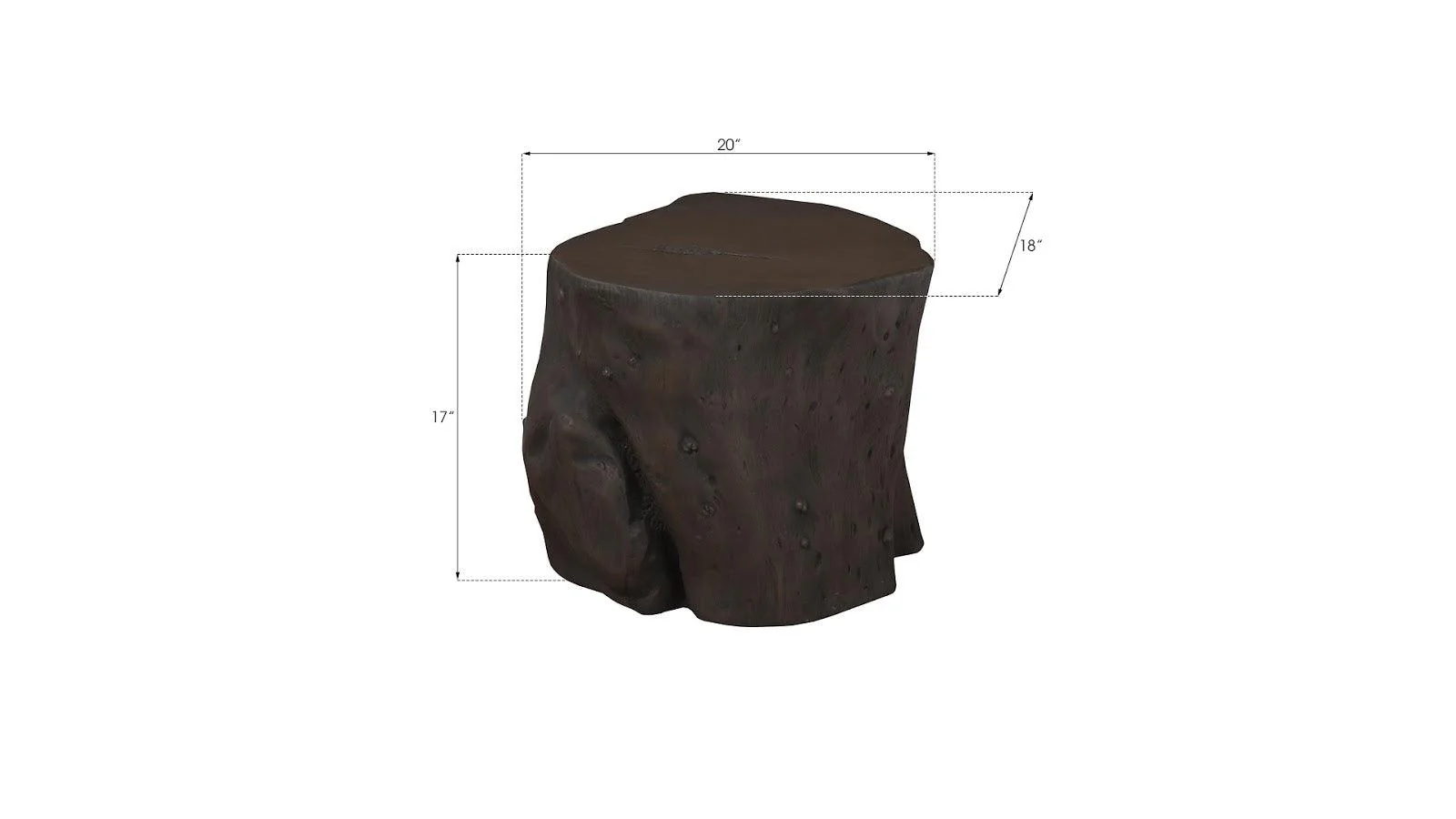 Log Stool, Bronze, LG - Frankwebs
