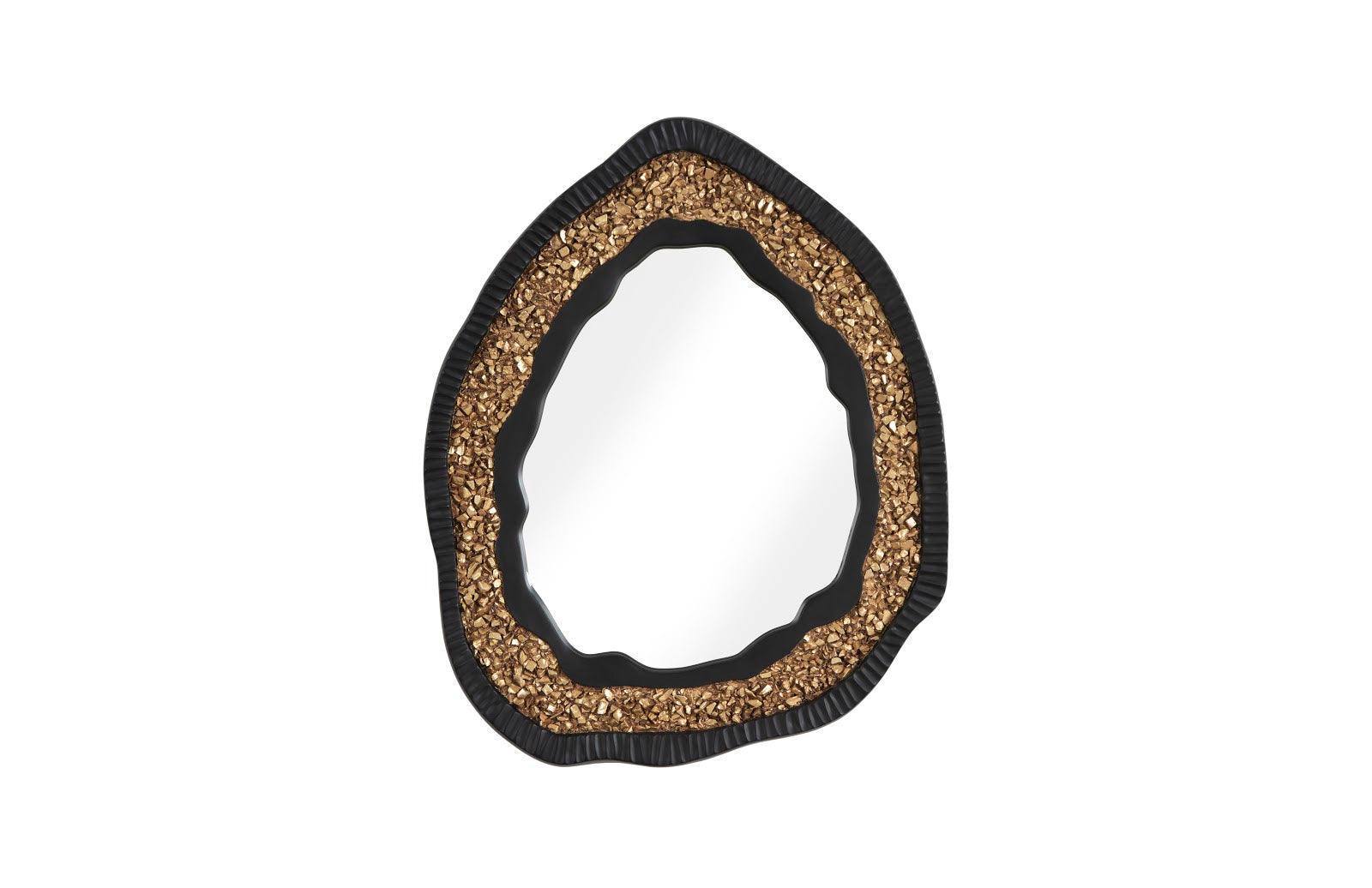 Geode Mirror, Black And Gold, Matte - Frankwebs