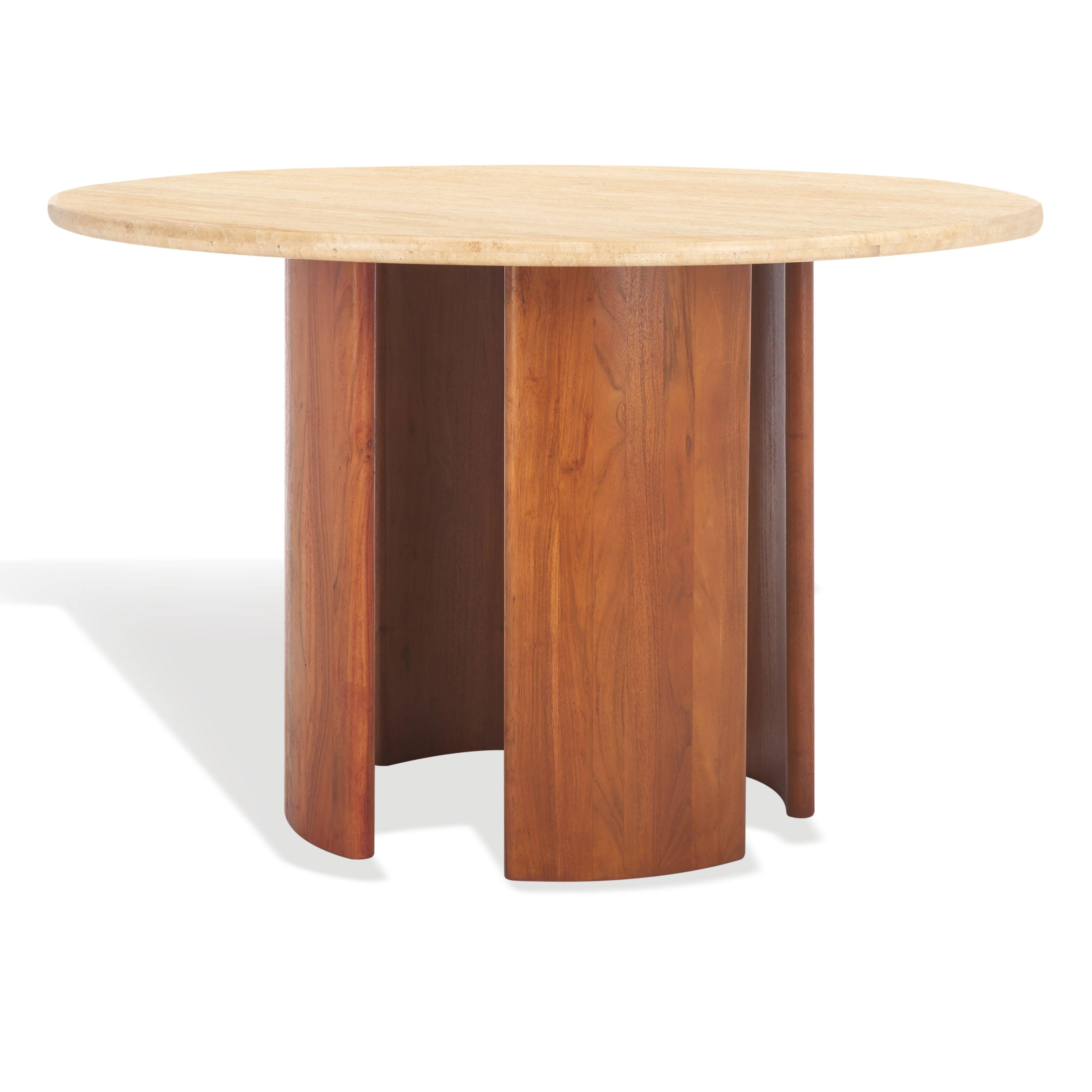 TRINSLY TRAVERTINE TOP DINING TABLE - Frankwebs