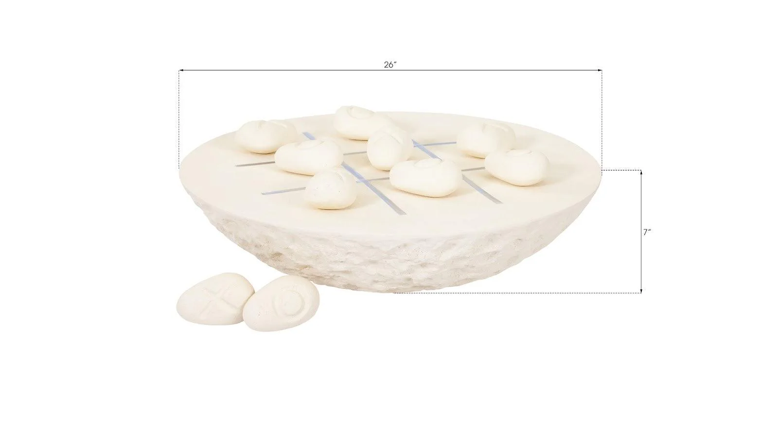 Tic-Tac-Toe Stone, Large, Off-White - Frankwebs