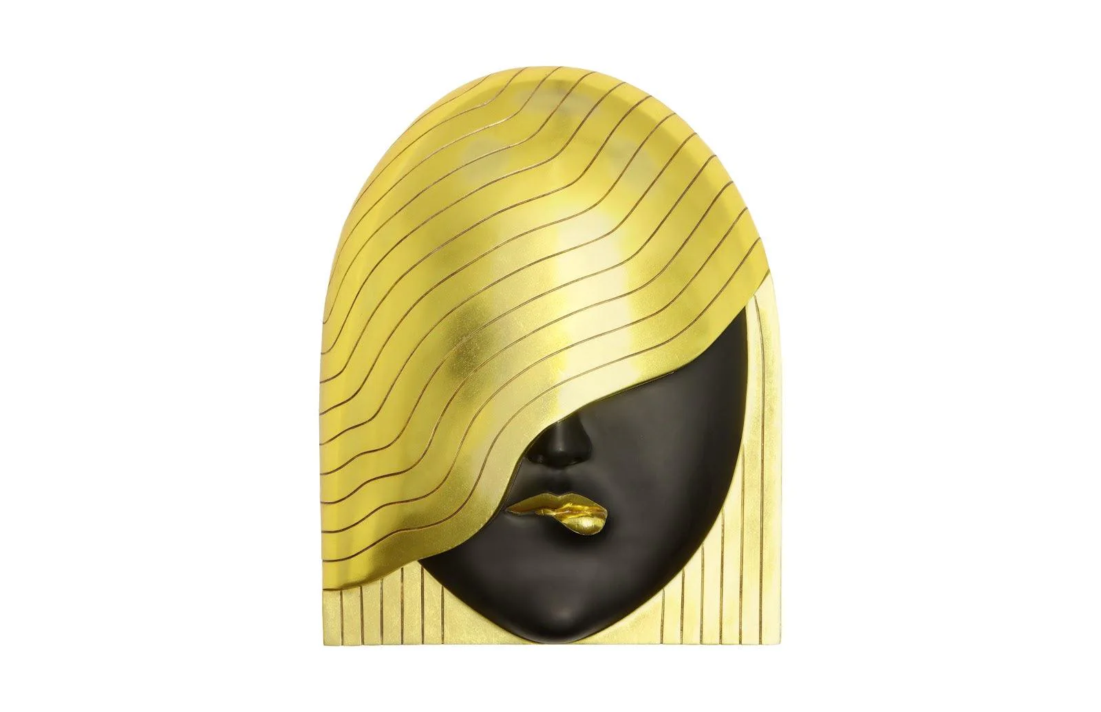 Fashion Faces Wall Art, Large, Her Right Wave, Black and Gold - Frankwebs