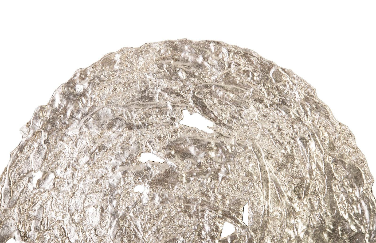 Molten Wall Disc, Medium, Silver Leaf - Frankwebs