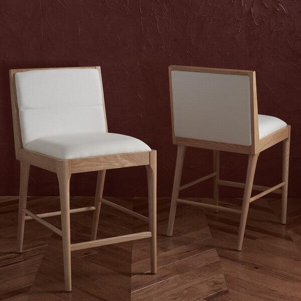 LAYCEE LINEN AND WOOD COUNTER STOOL - Frankwebs