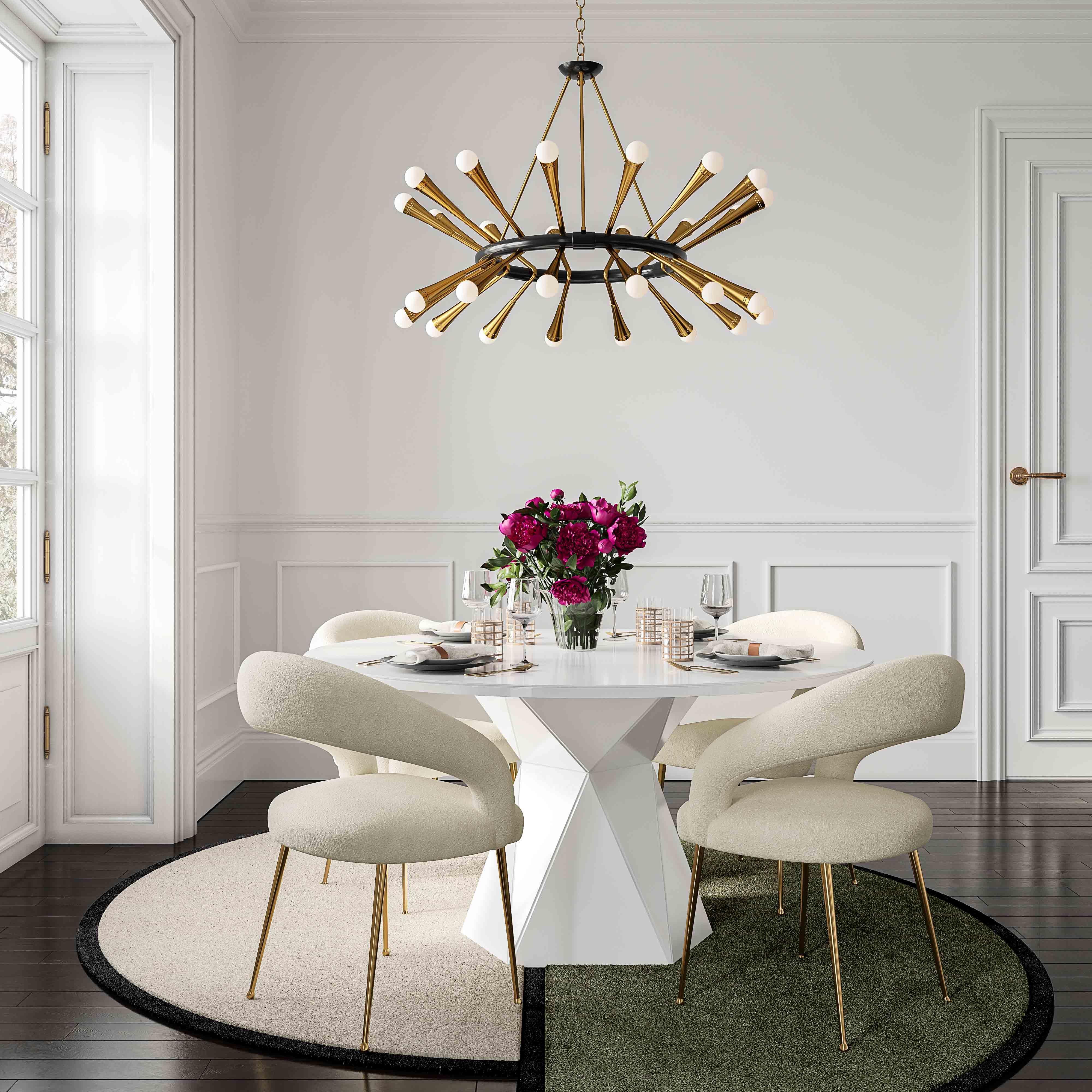 Iris White Glass Dining Table - Frankwebs