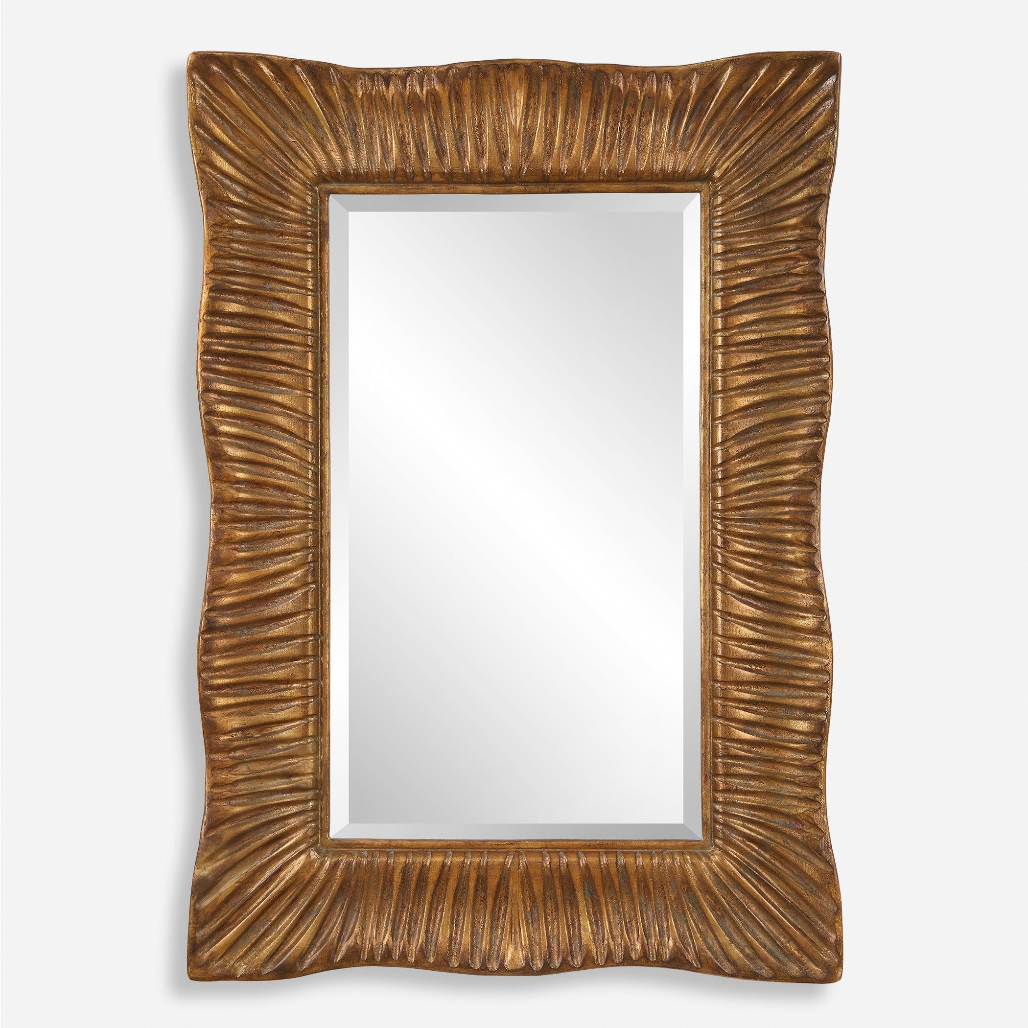 Emerson Scalloped Antique Gold Mirror - Frankwebs
