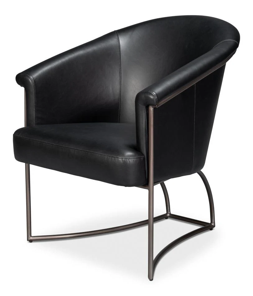 Nagel Distilled Leather Chair Onyx Black - Frankwebs