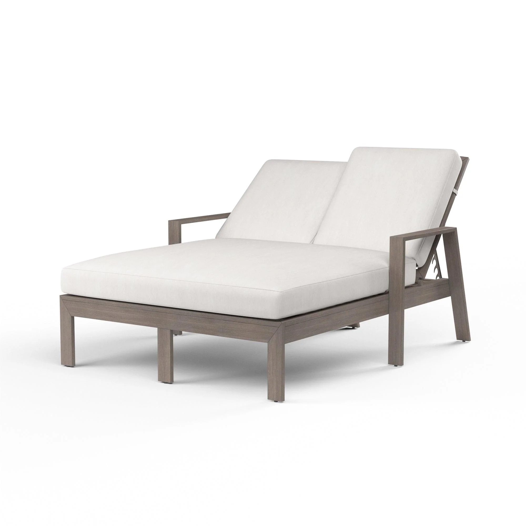 Laguna Double Chaise Lounge in Canvas Flax, No Welt - Frankwebs