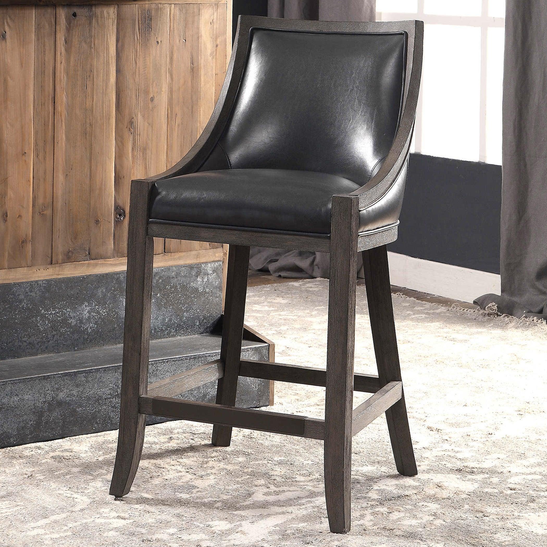 ELOWEN LEATHER COUNTER STOOL - Frankwebs