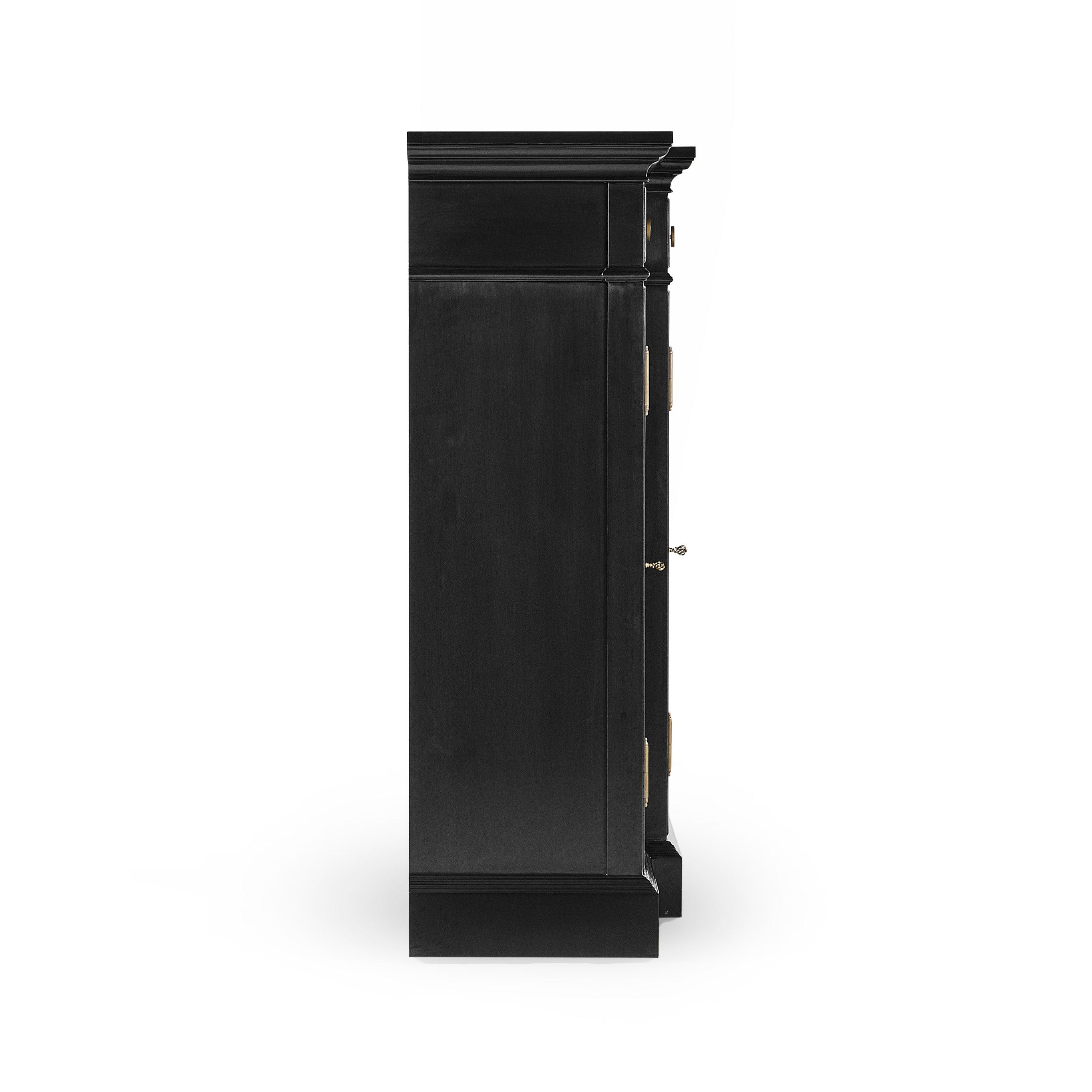 Breakfront Black Display Cabinet - Frankwebs